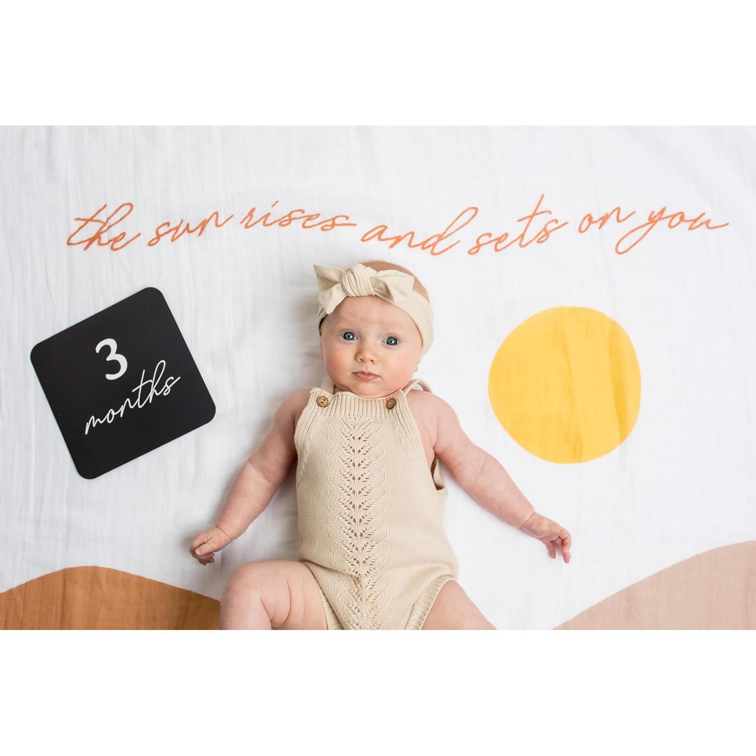 Manta de Muselina Lulujo 101.6cm Hitos del Primer Año Bebé