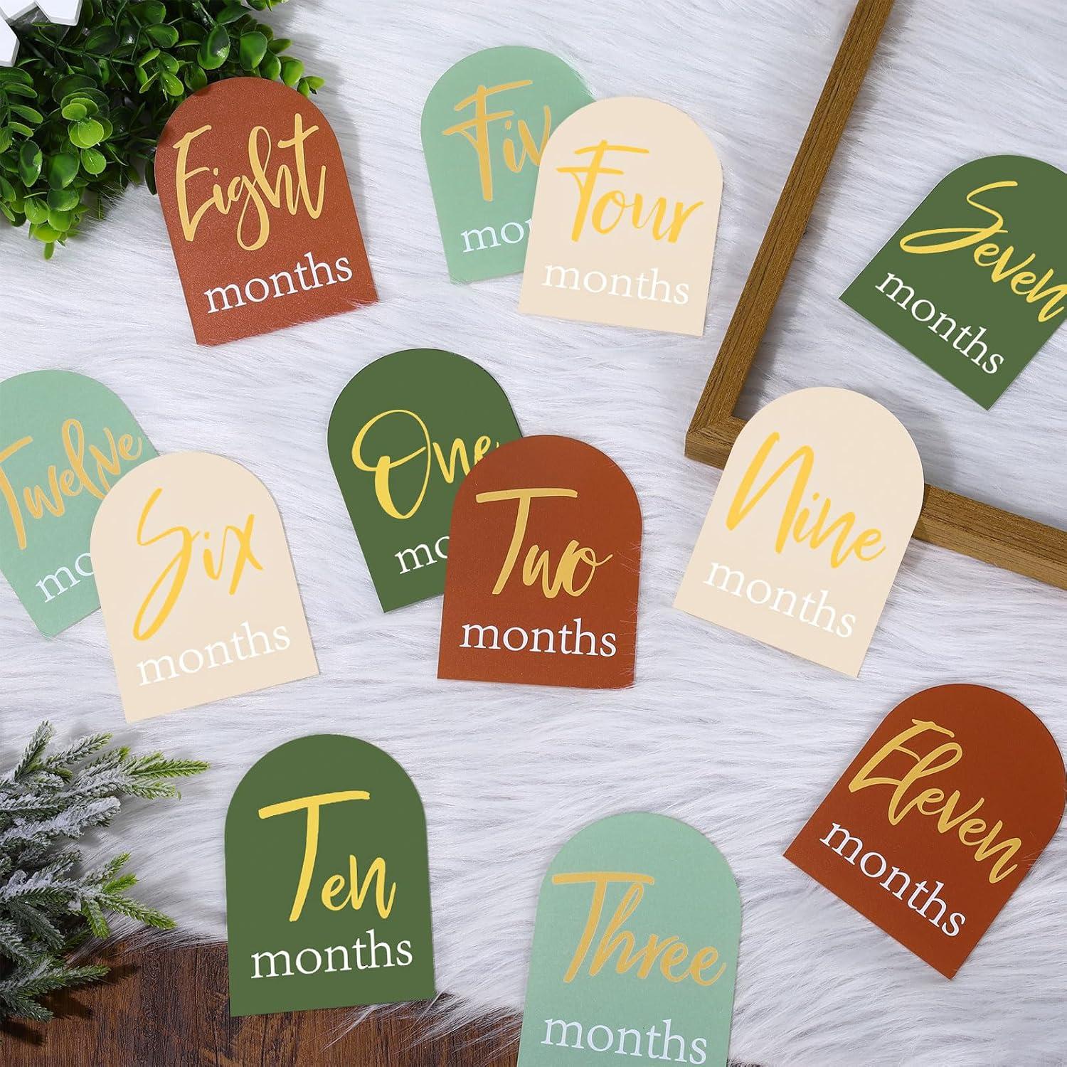 Tarjetas Acrílicas Mensuales de Hitos para Bebés Whaline 12 Pcs