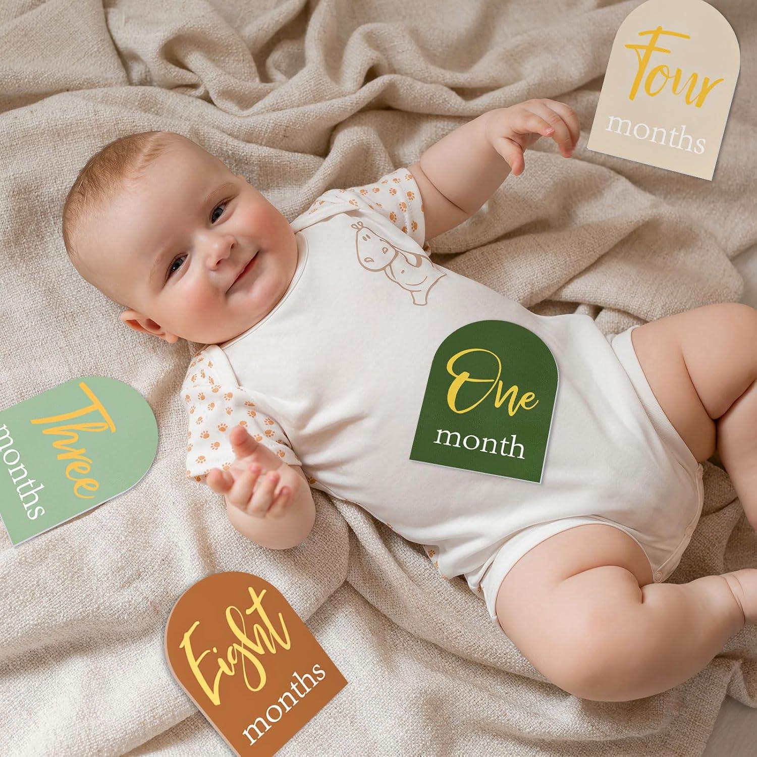 Tarjetas Acrílicas Mensuales de Hitos para Bebés Whaline 12 Pcs