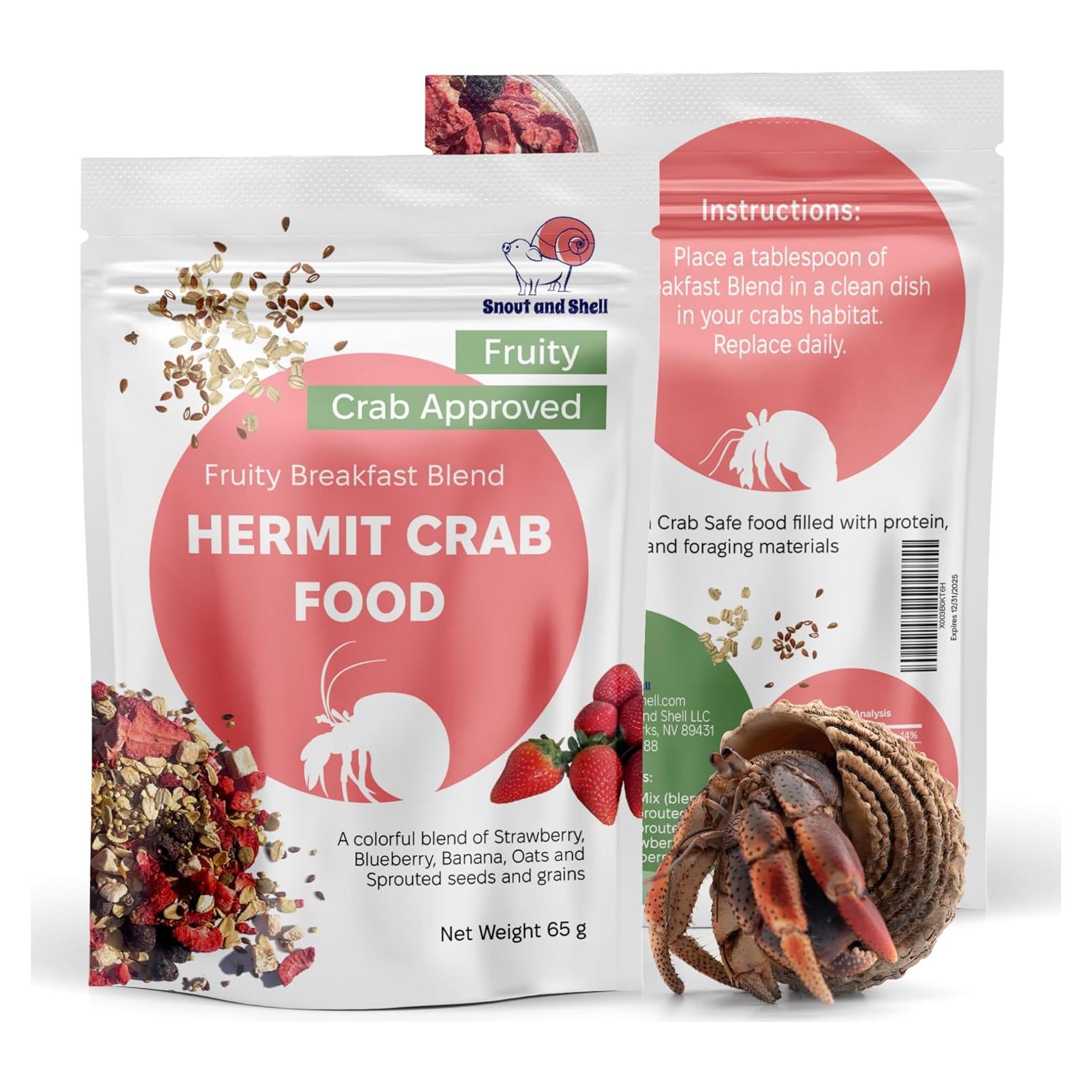 Comida Natural para Cangrejos Ermitaños Snout and Shell 65g