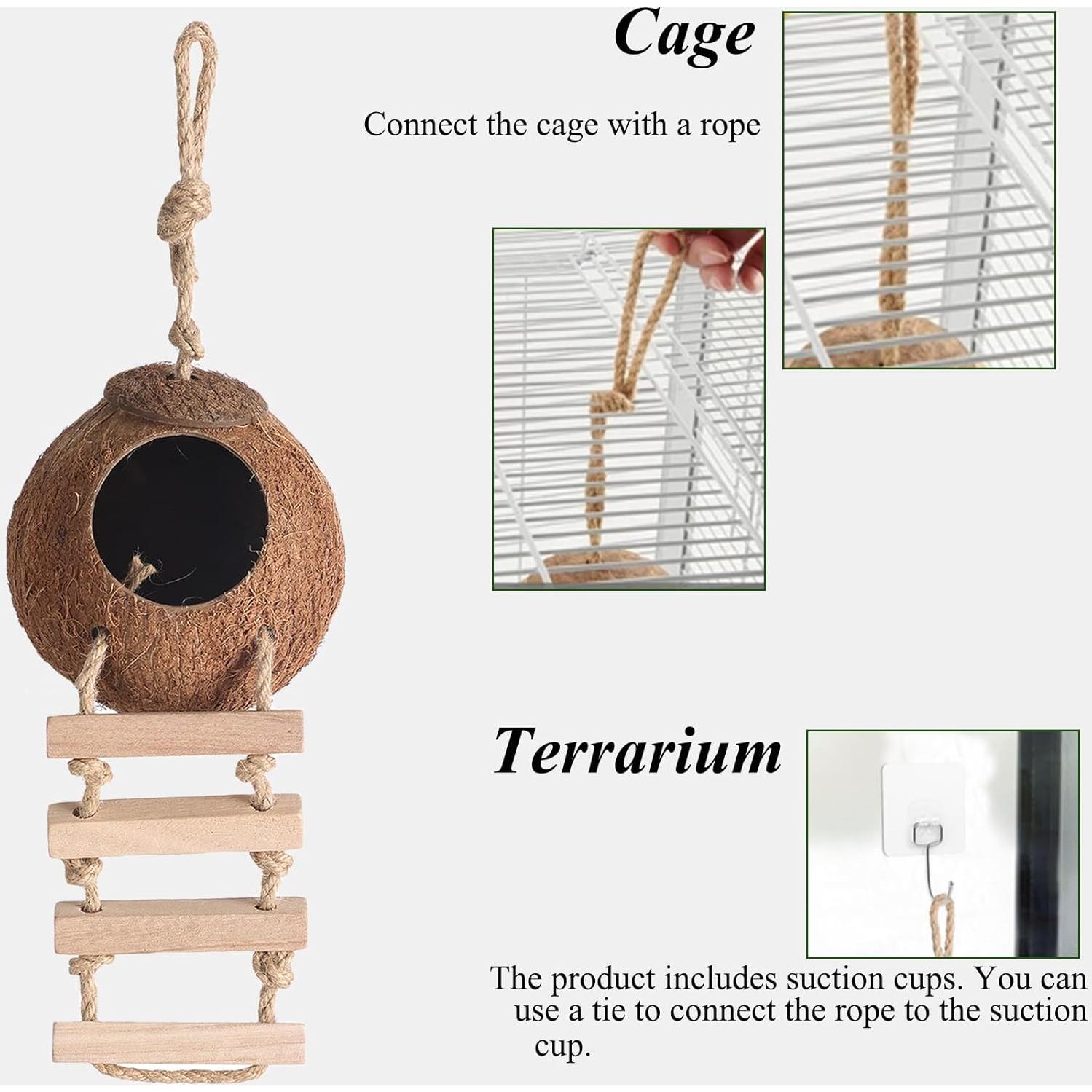 Casa de Coco Natural HERCOCCI para Gecko y Reptiles 6.1cm