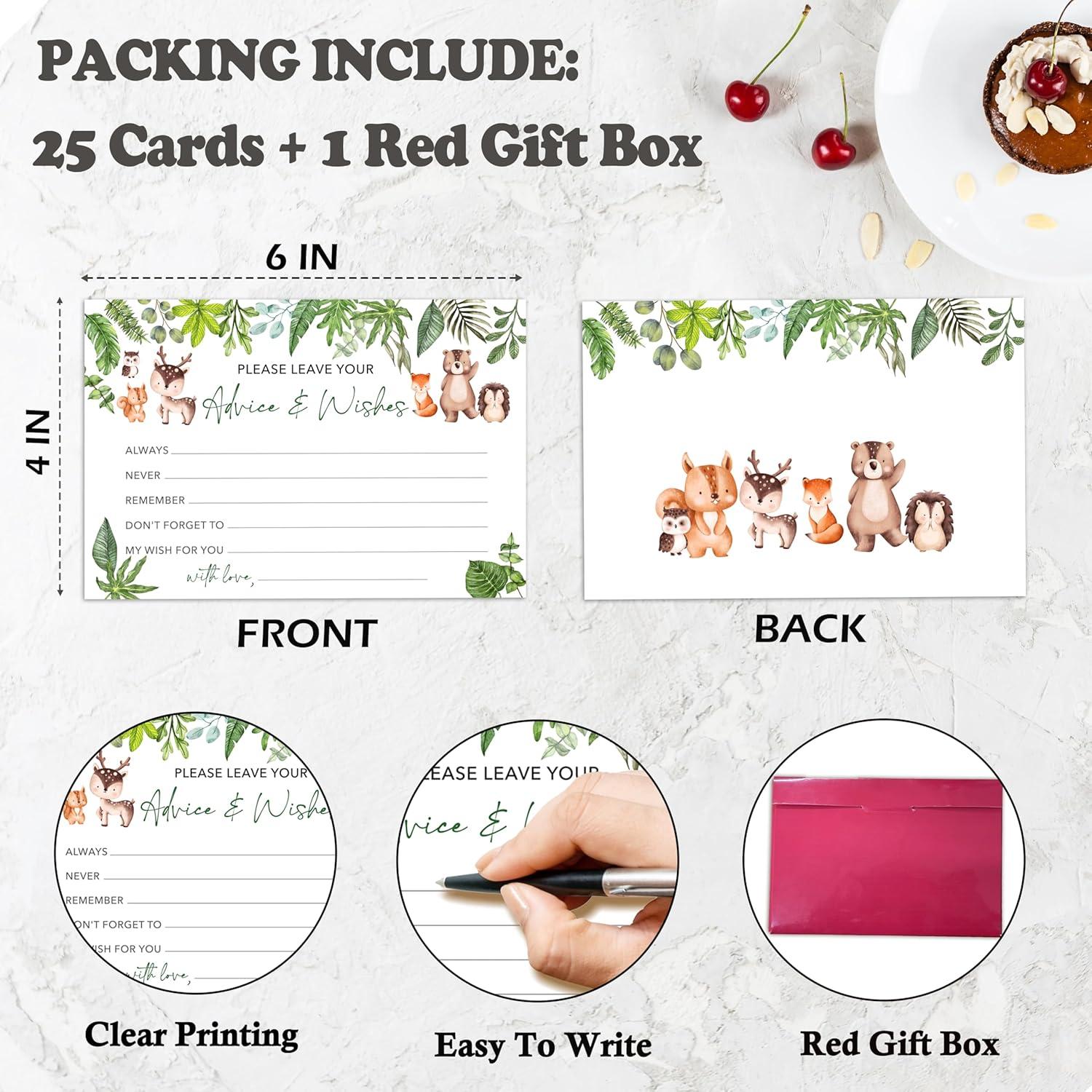 Tarjetas de Consejos y Deseos Wenhihsiy - 25pcs Verde y Blanco