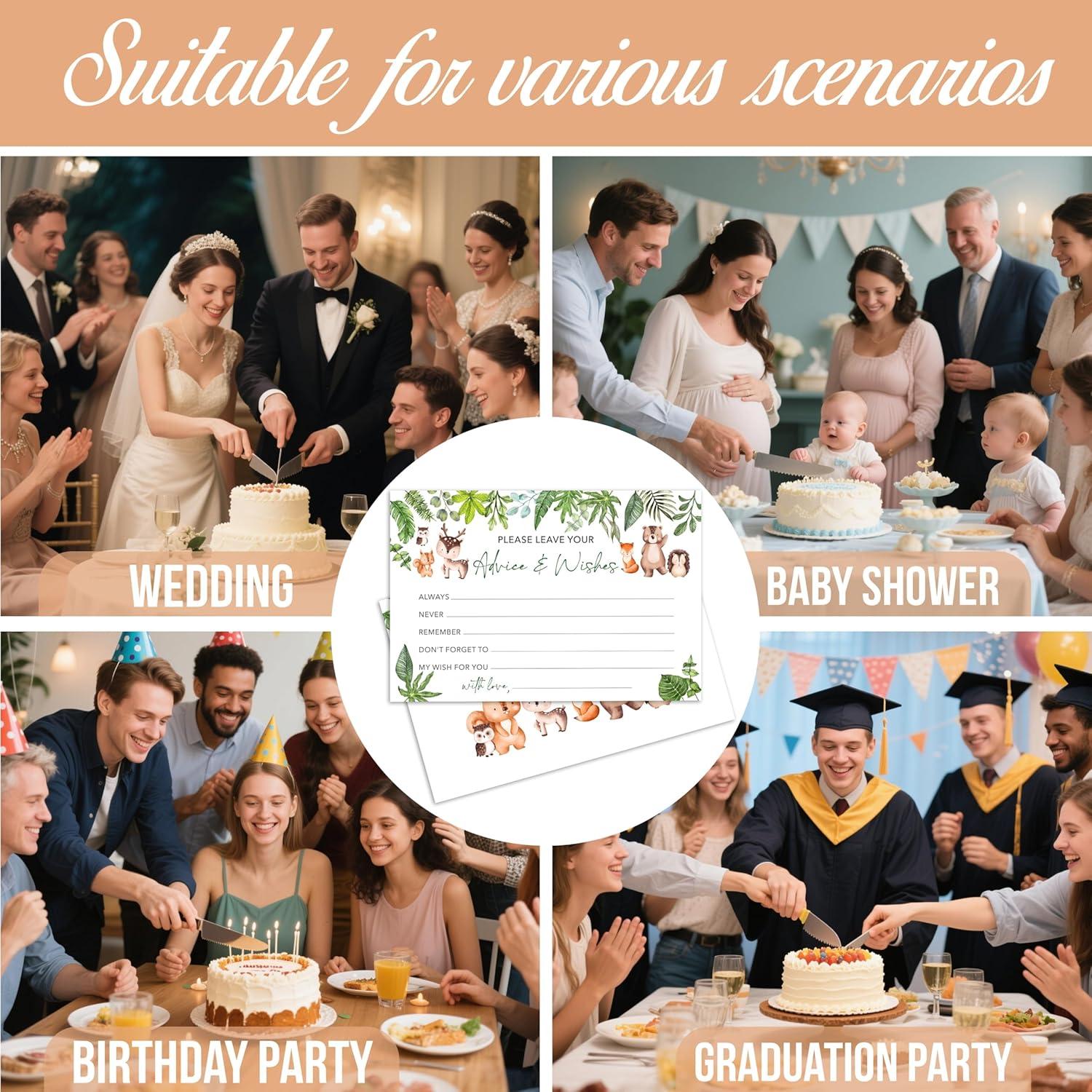 Tarjetas de Consejos y Deseos Wenhihsiy - 25pcs Verde y Blanco