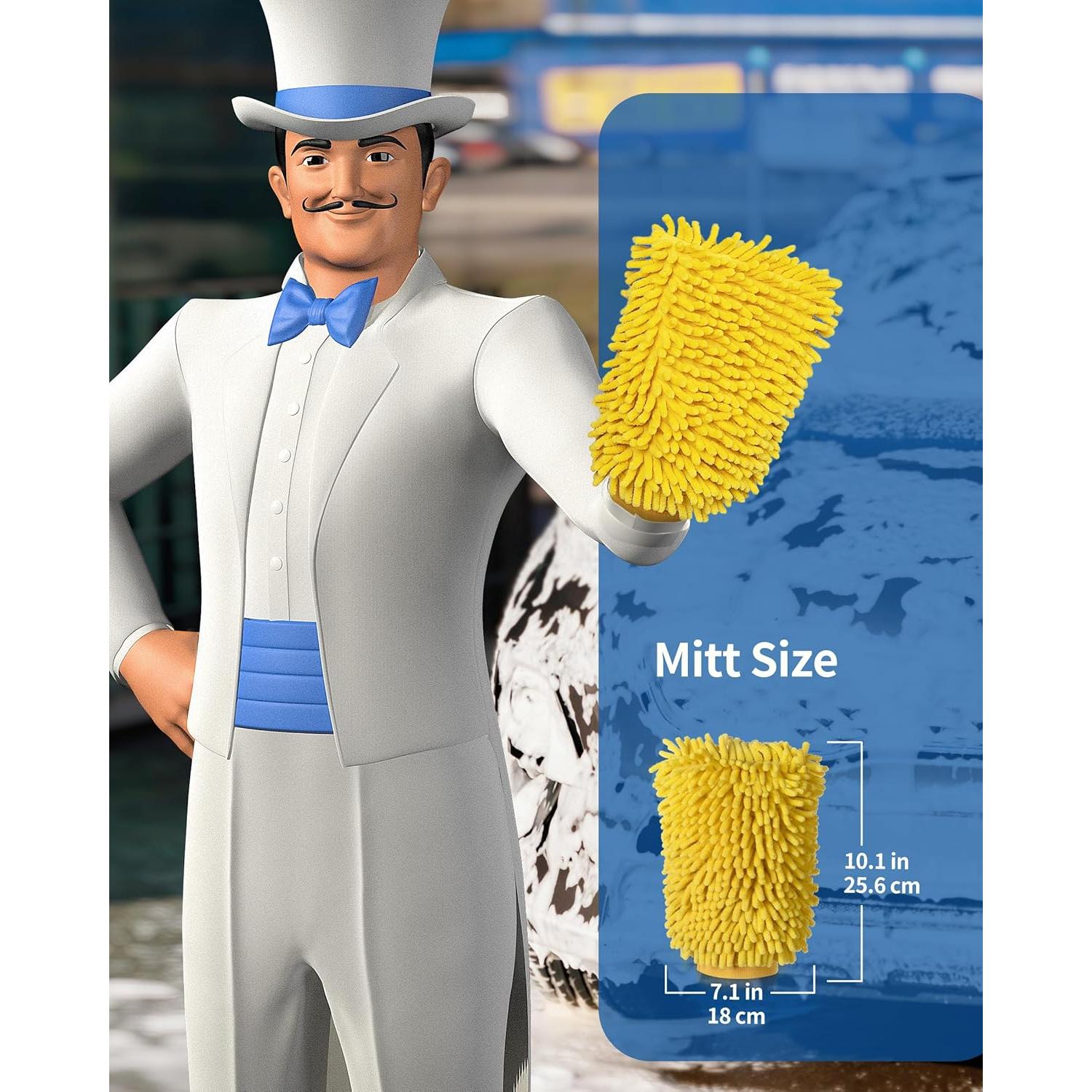 Mitón de Lavado de Autos MR.SIGA Microfibra Chenille Pack 2