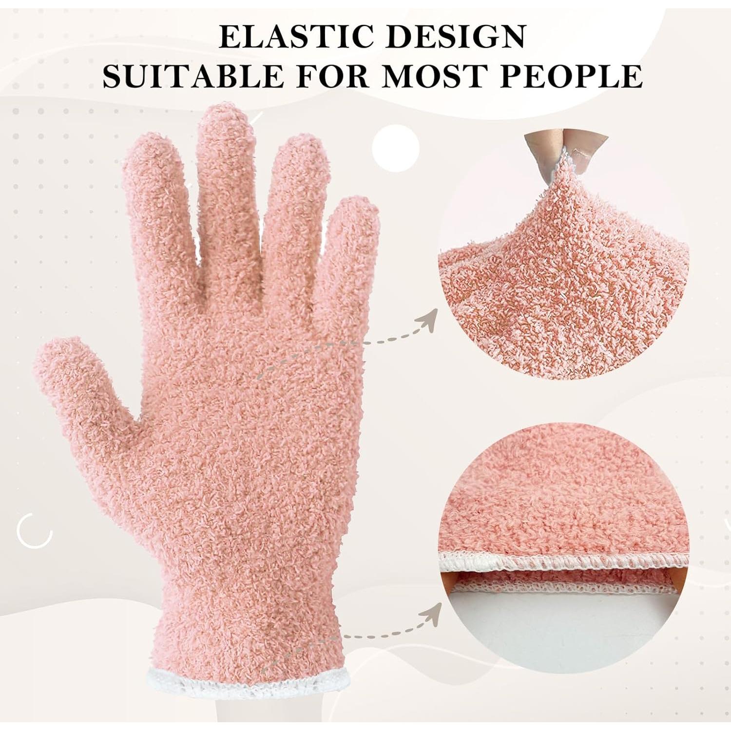 Guantes de Microfibra Evridwear para Limpieza de Plantas - 2 Pares Rosa y Verde