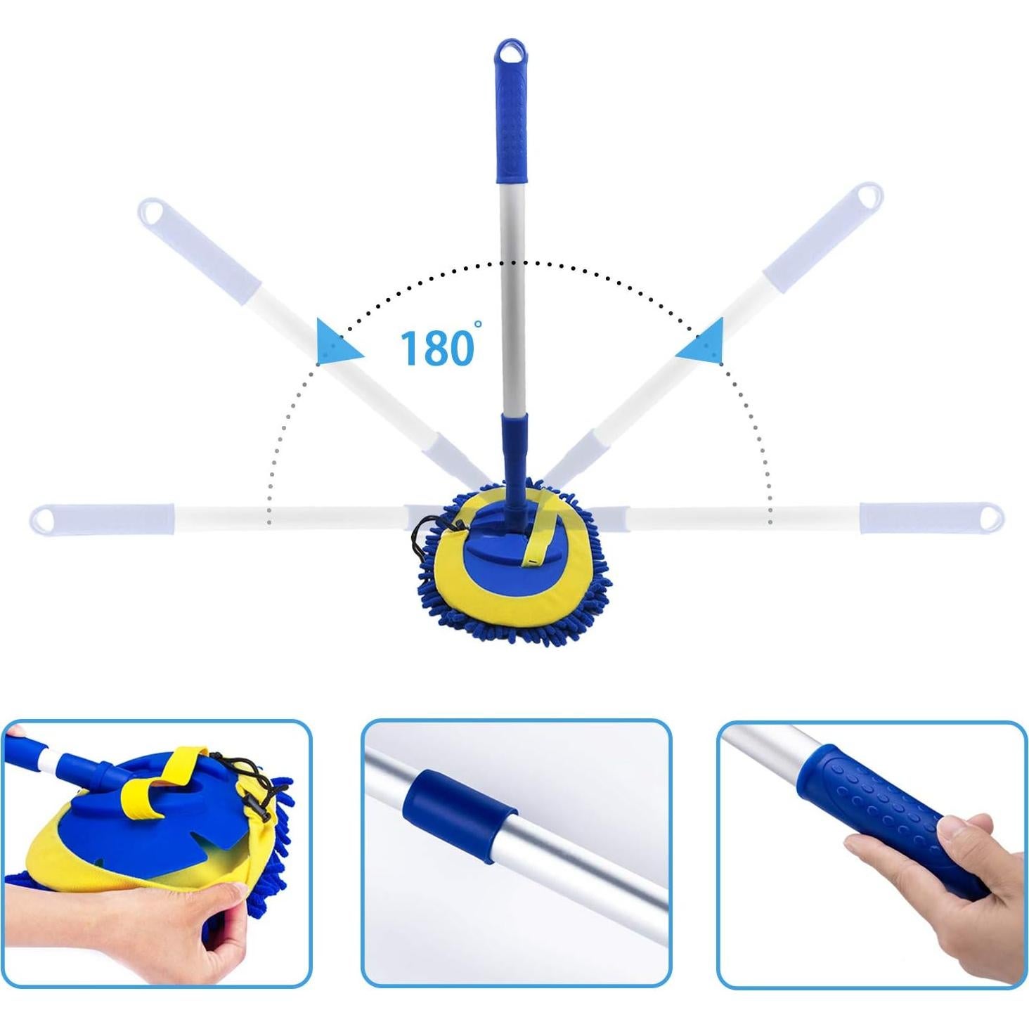 Mopa de Lavado de Auto LeeLoon 2 en 1 con Mango 114.3 cm