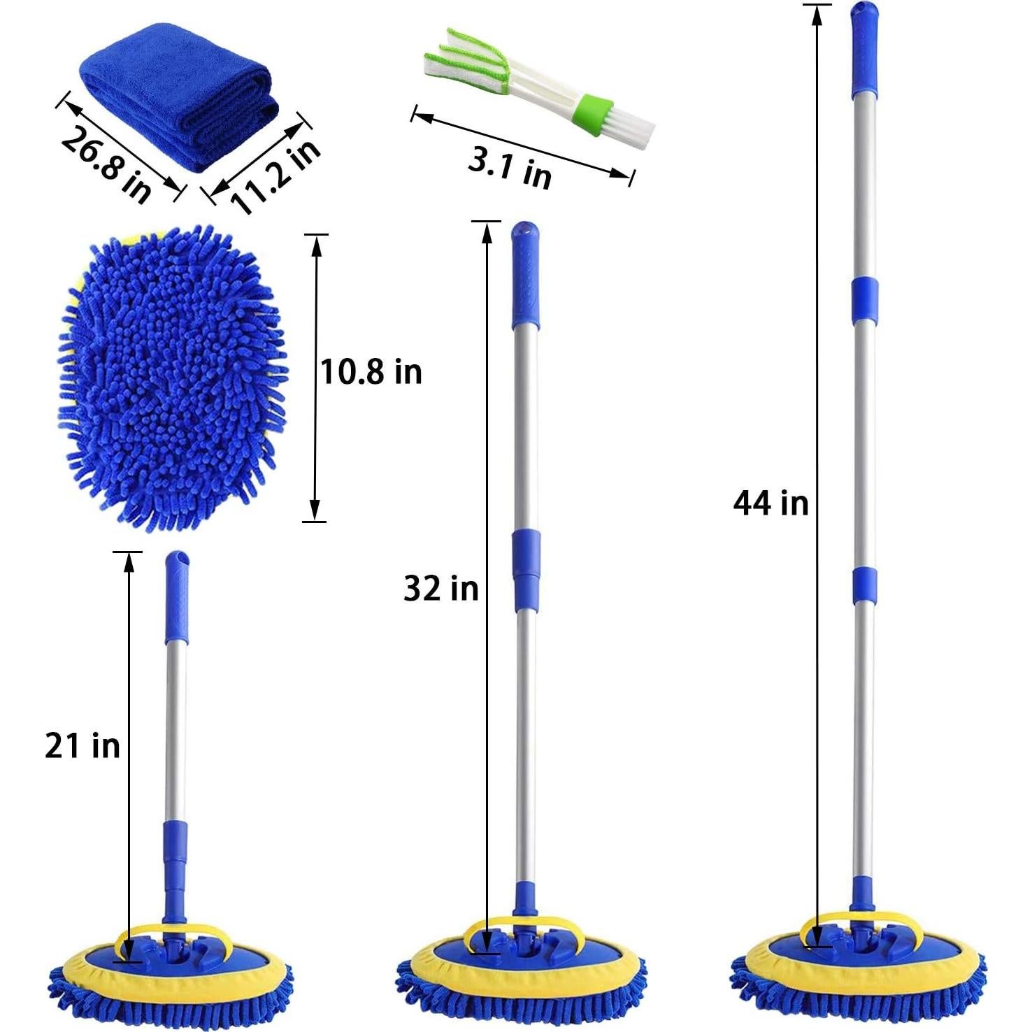 Mopa de Lavado de Auto LeeLoon 2 en 1 con Mango 114.3 cm
