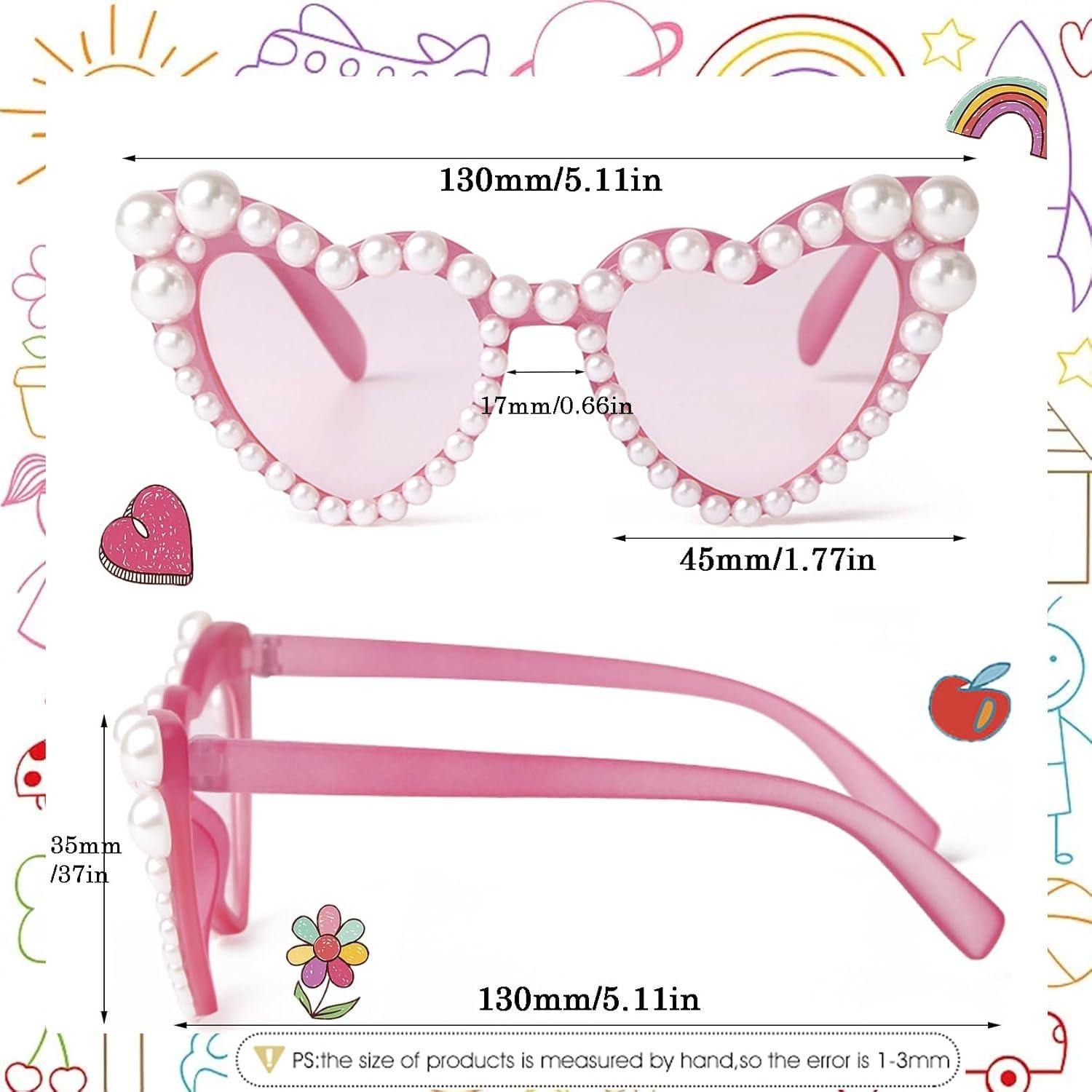 Gafas de sol en forma de corazón para niñas UV400 - Marco Rosa Fucsia