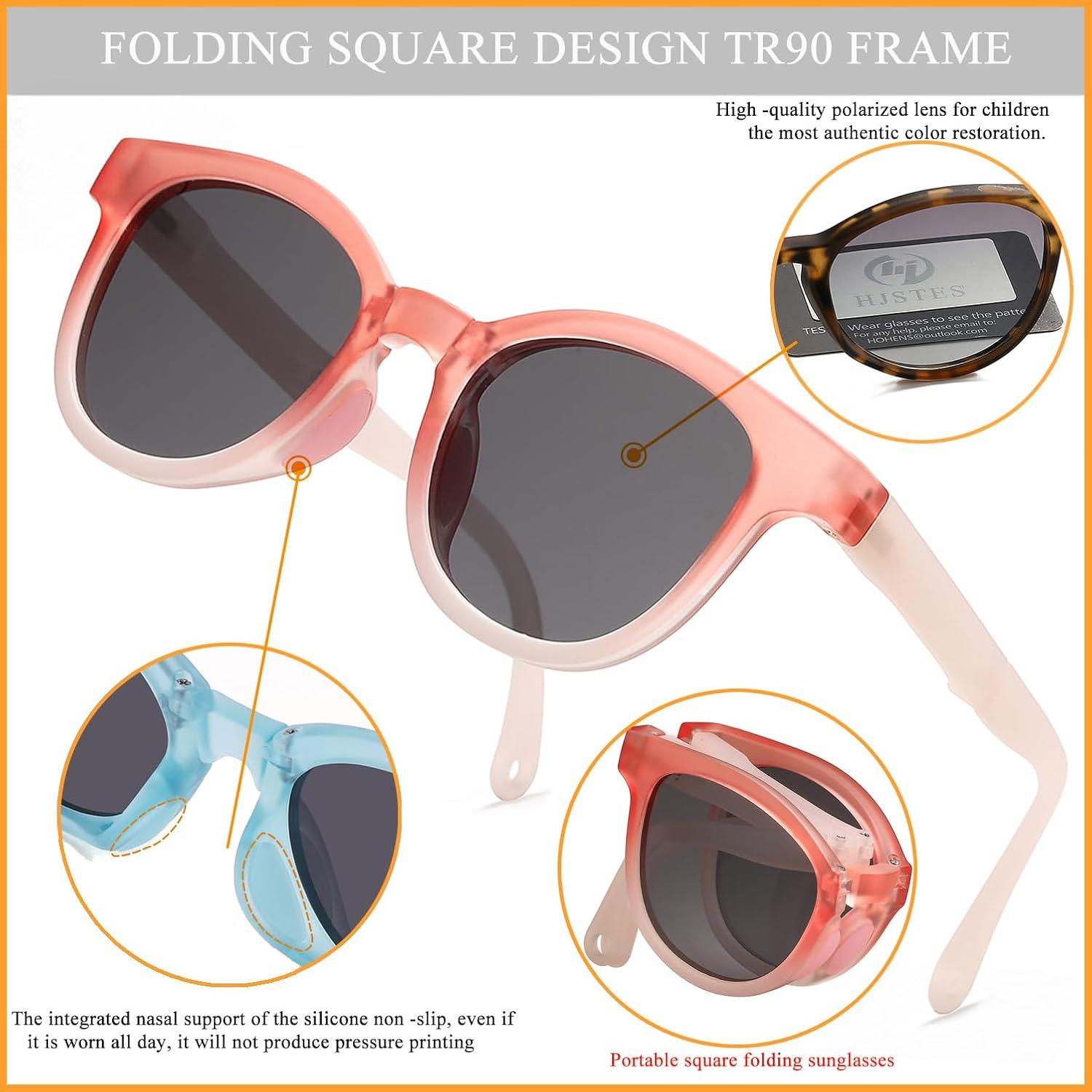 Gafas de sol polarizadas HJSTES para niños UV400 plegables