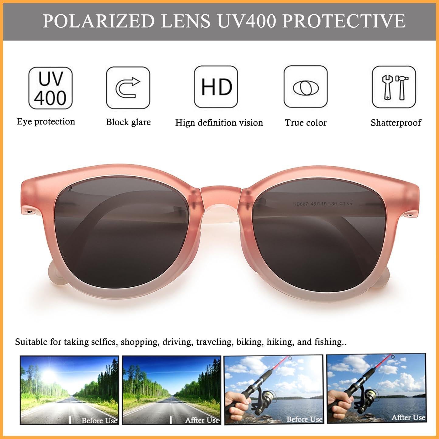 Gafas de sol polarizadas HJSTES para niños UV400 plegables