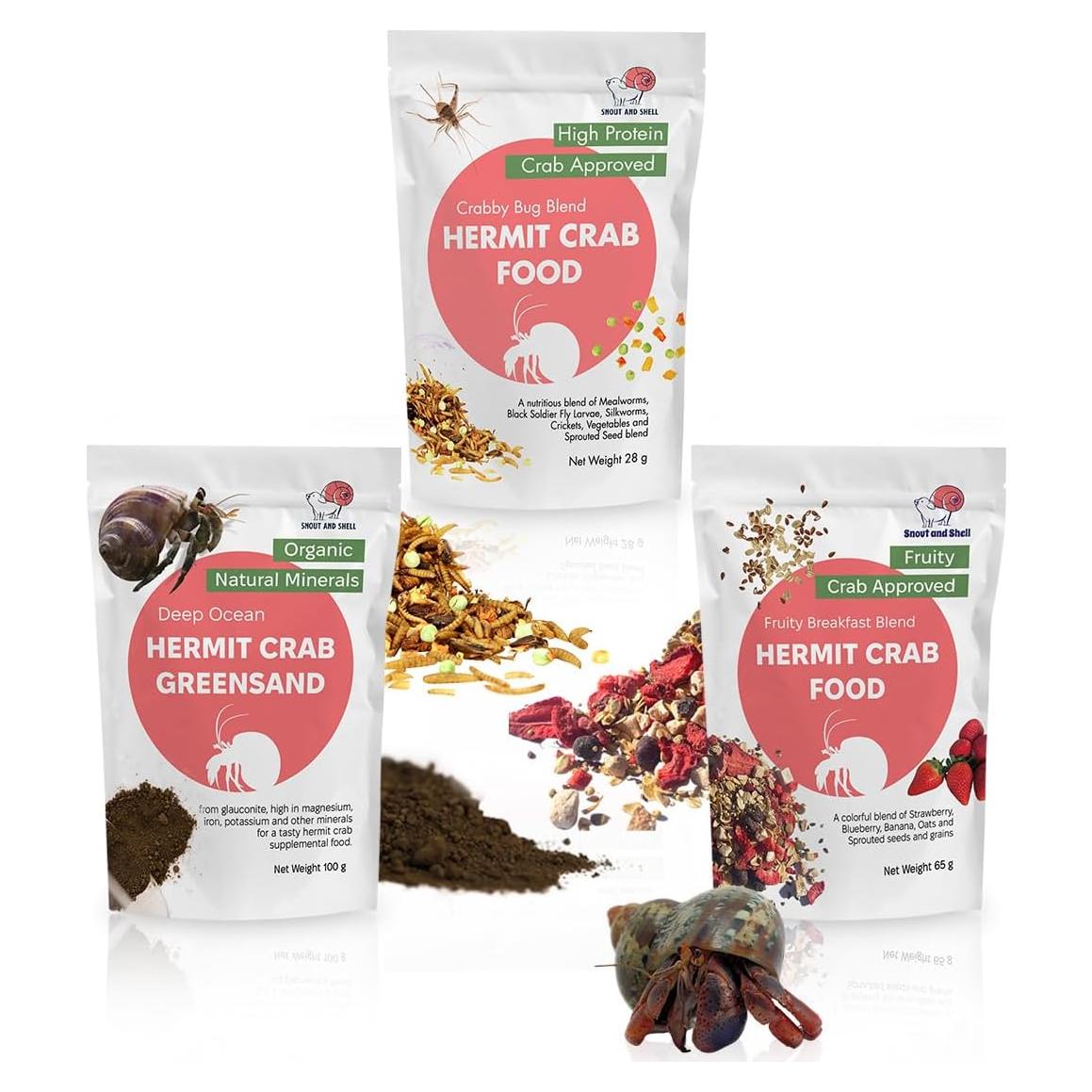Alimento Orgánico para Cangrejo Ermitaño Snout and Shell 3-en-1