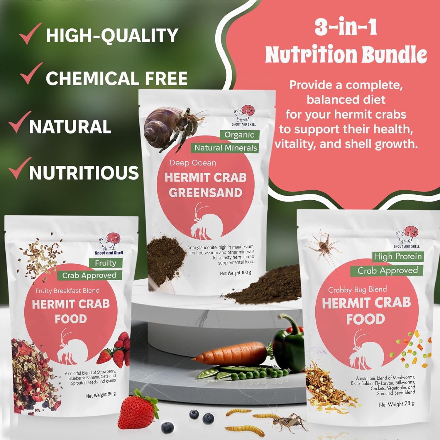 Alimento Orgánico para Cangrejo Ermitaño Snout and Shell 3-en-1
