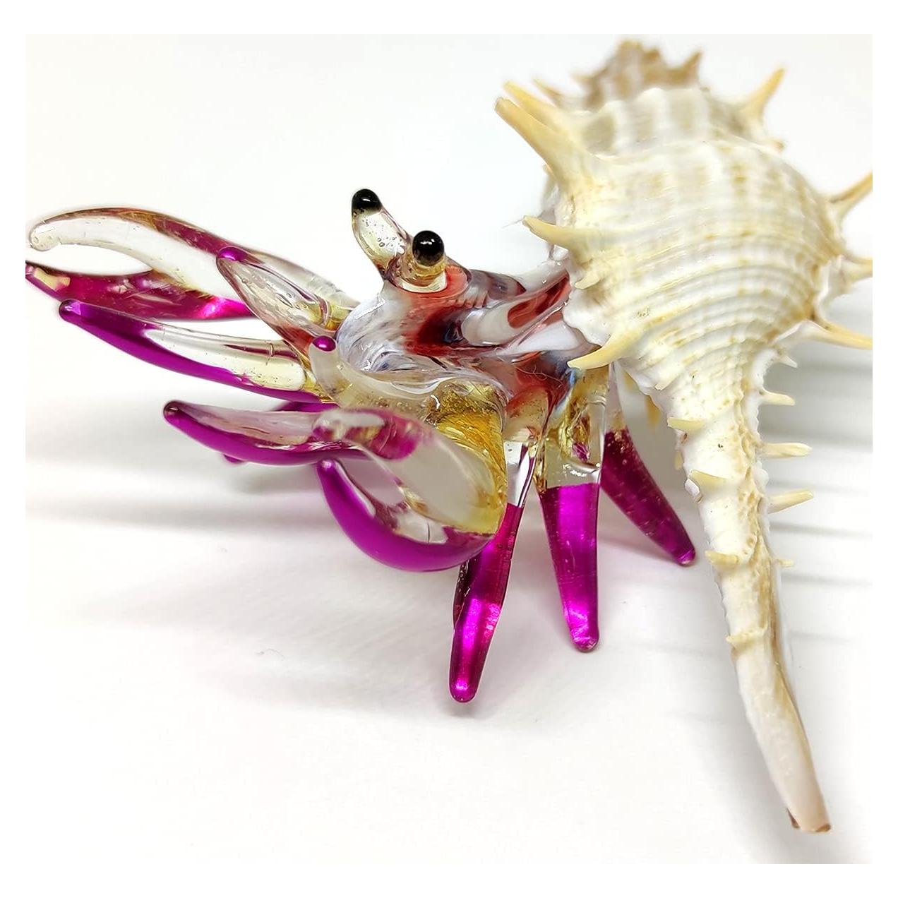 Figurita de Cangrejo Ermitaño de Vidrio Soplado Sansukjai
