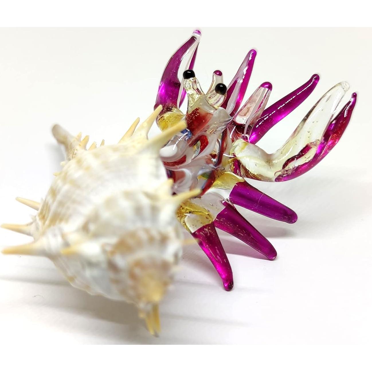 Figurita de Cangrejo Ermitaño de Vidrio Soplado Sansukjai