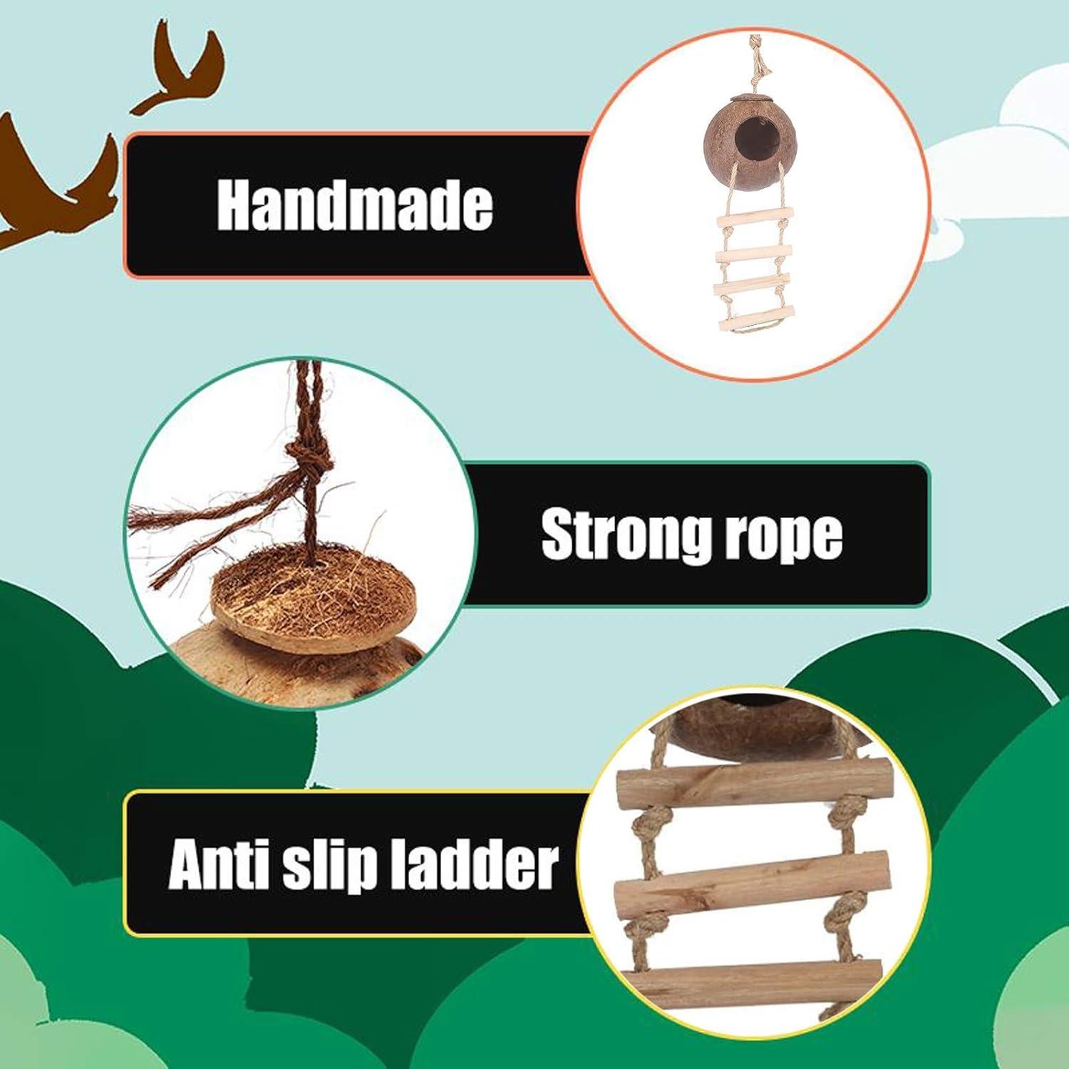 Kit de Decoración para Reptiles 6PCS Kathson - Refugio Coco y Vides