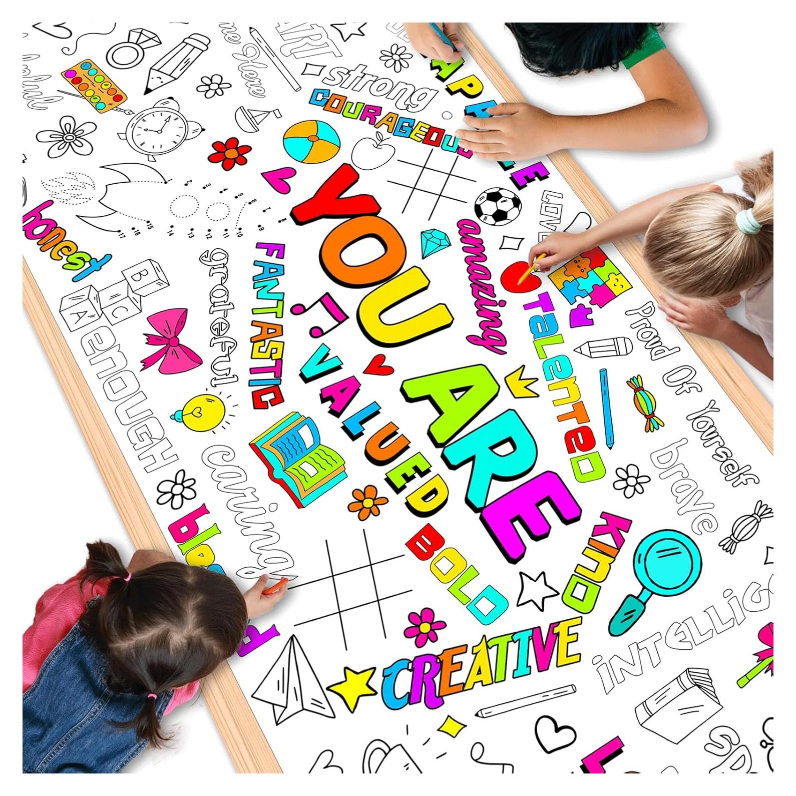 Póster Gigante para Colorear Afirmaciones Positivas 180x76cm