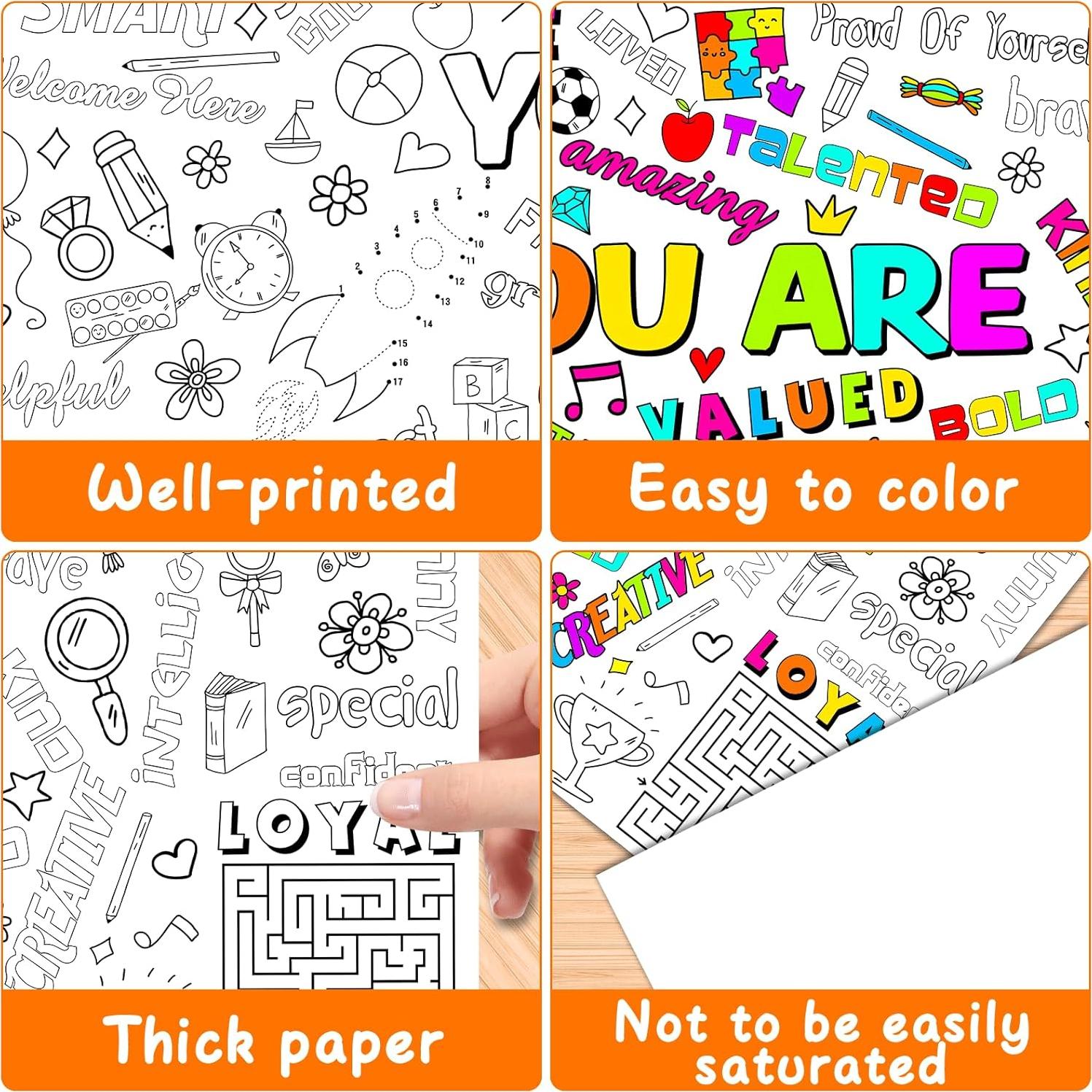 Póster Gigante para Colorear Afirmaciones Positivas 180x76cm