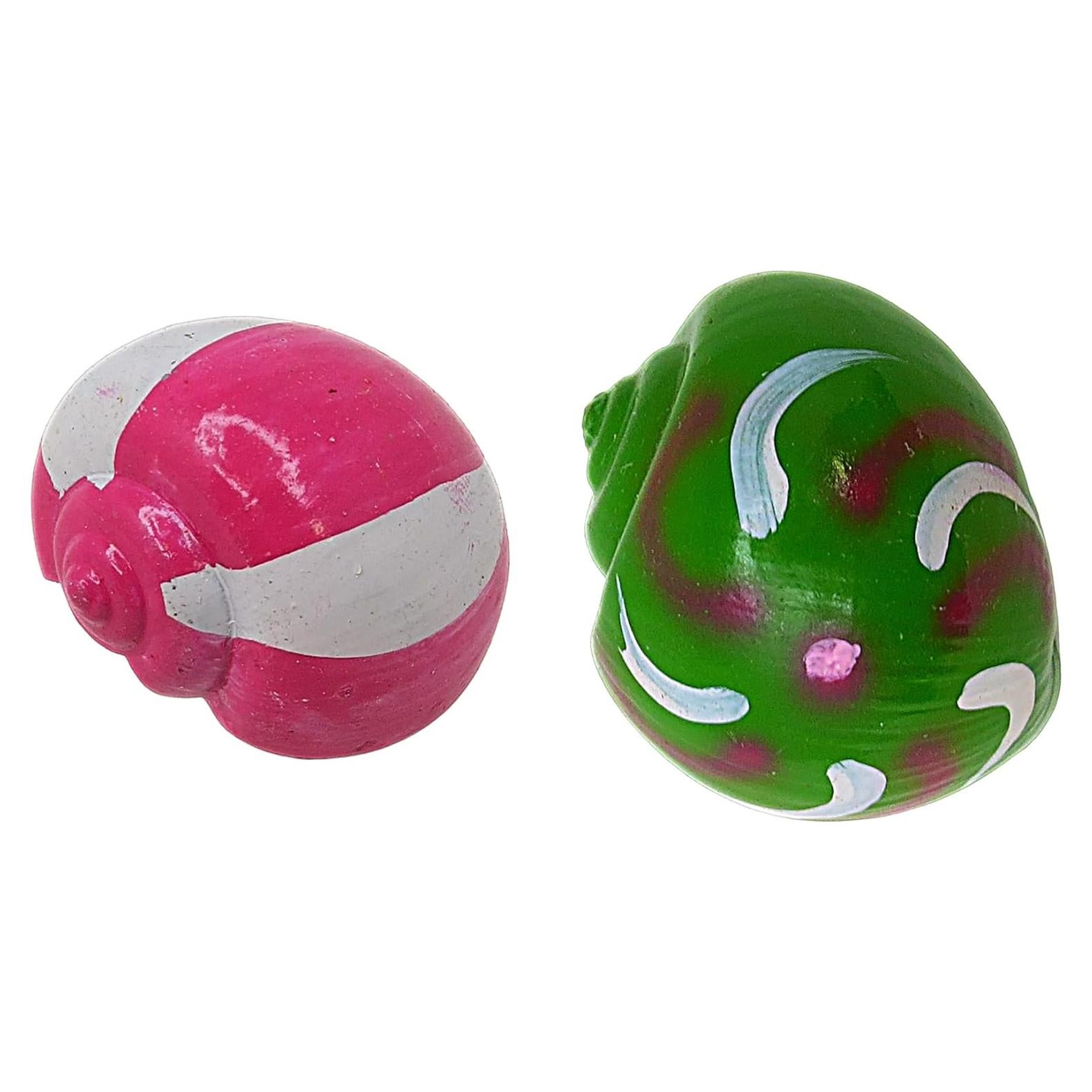 Conchas de Cangrejo Ermitaño Pintadas a Mano Needzo - 5.08 cm, Paquete de 2