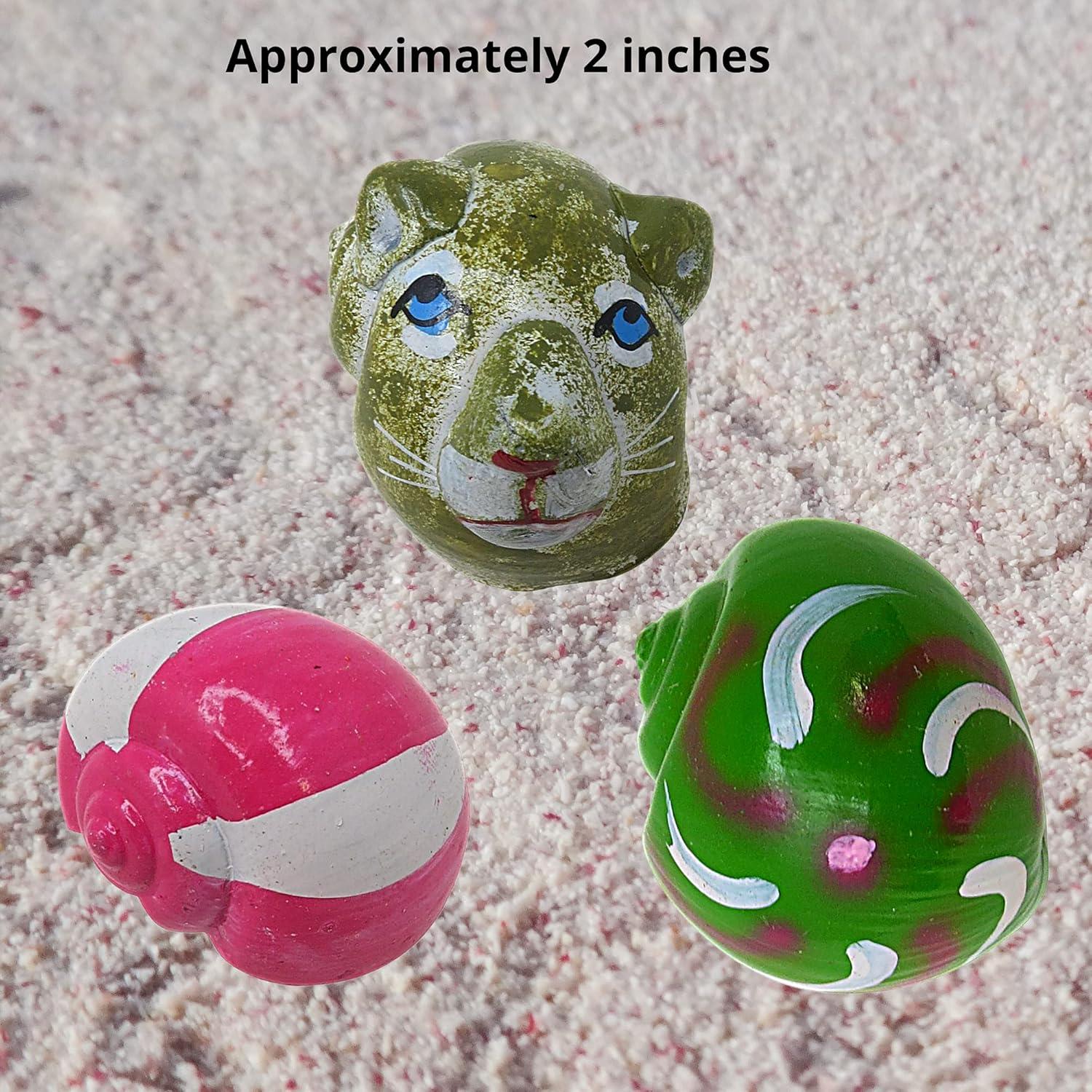 Conchas de Cangrejo Ermitaño Pintadas a Mano Needzo - 5.08 cm, Paquete de 2