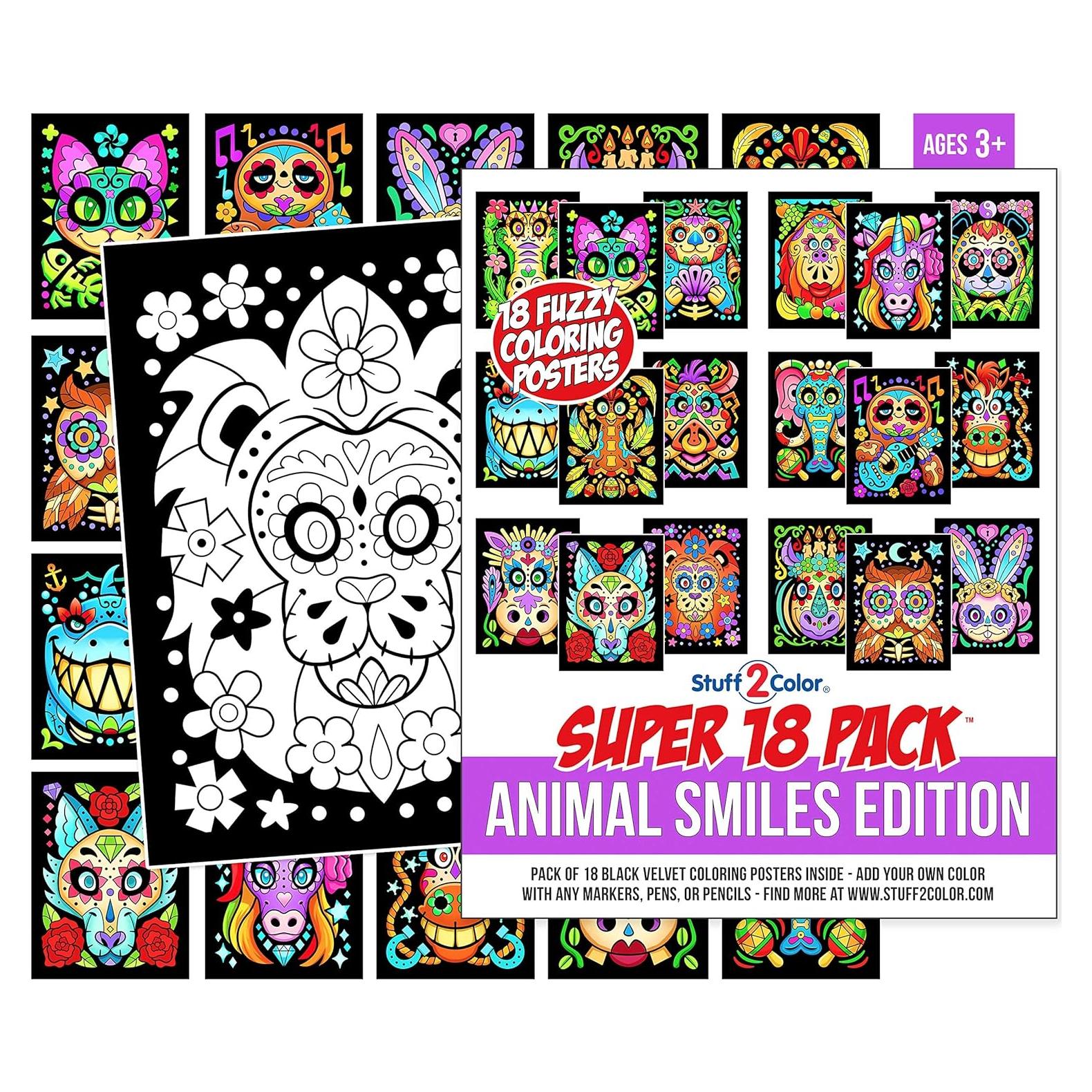 Paquete de 18 Pósters de Colorear Terciopelo Stuff2Color