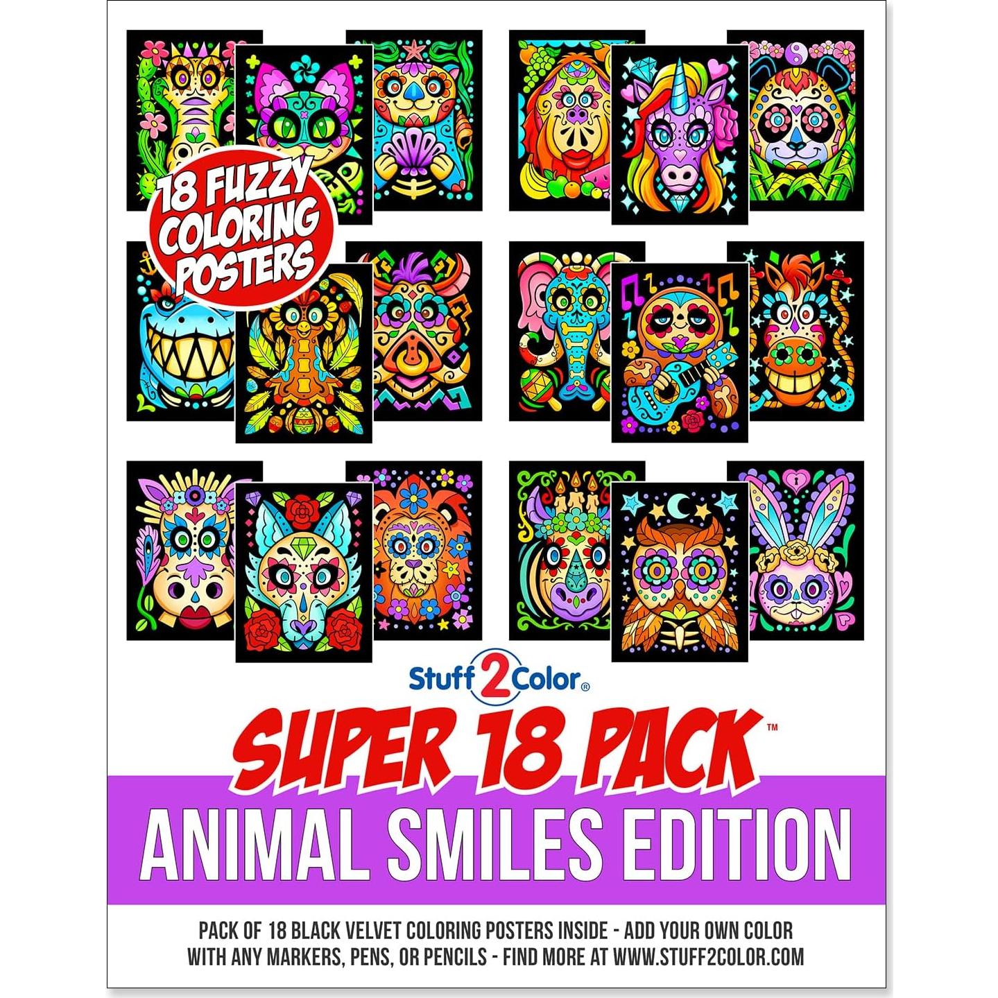 Paquete de 18 Pósters de Colorear Terciopelo Stuff2Color