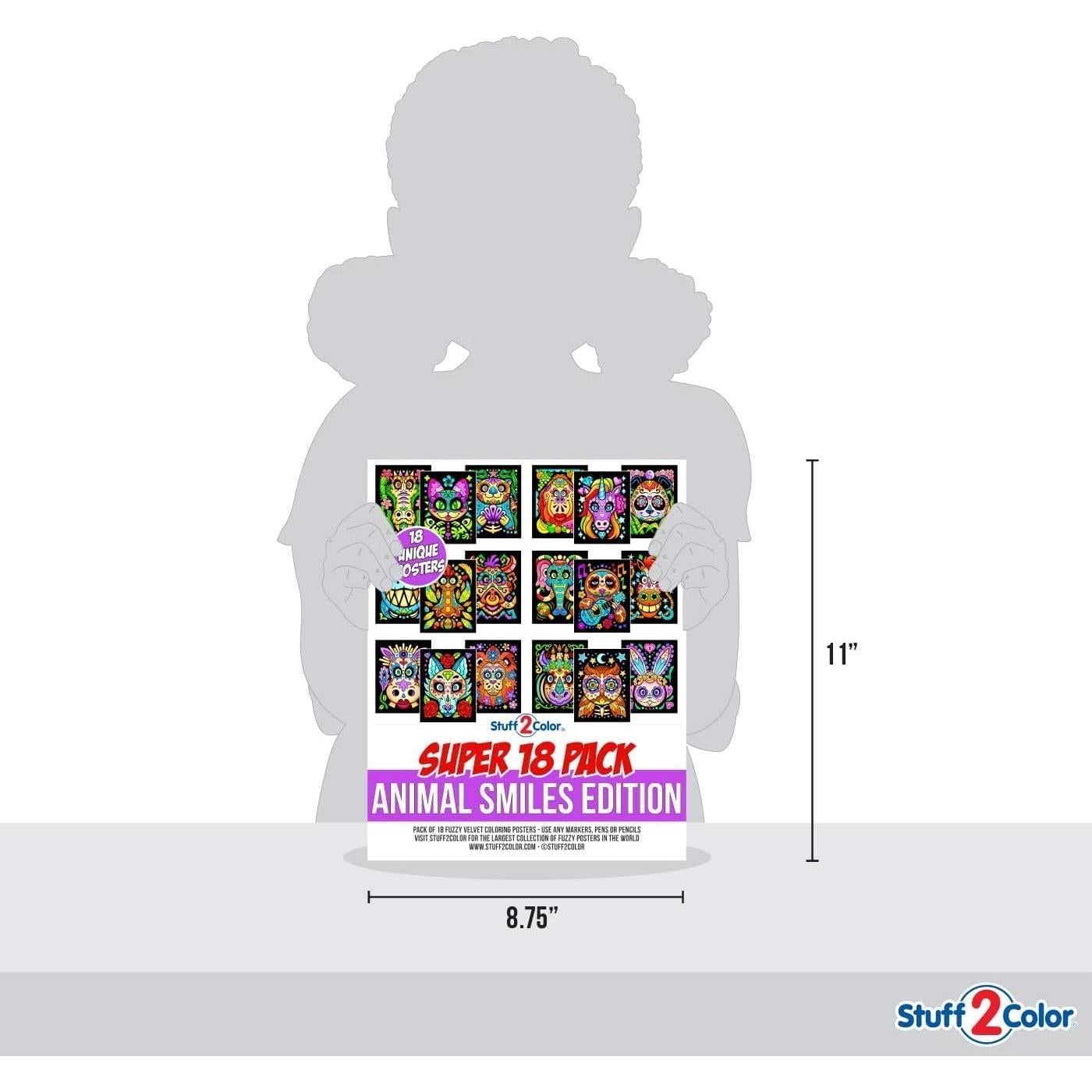 Paquete de 18 Pósters de Colorear Terciopelo Stuff2Color