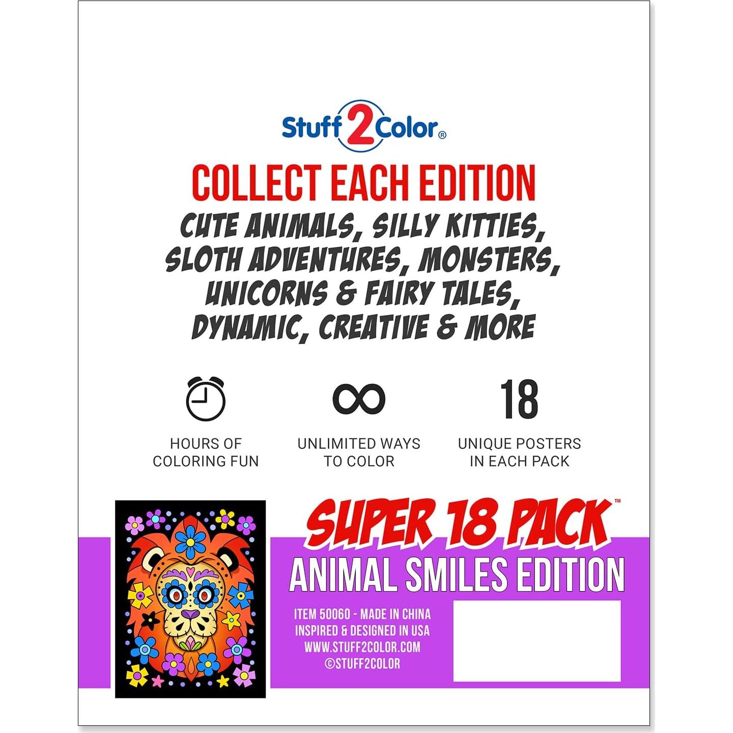 Paquete de 18 Pósters de Colorear Terciopelo Stuff2Color