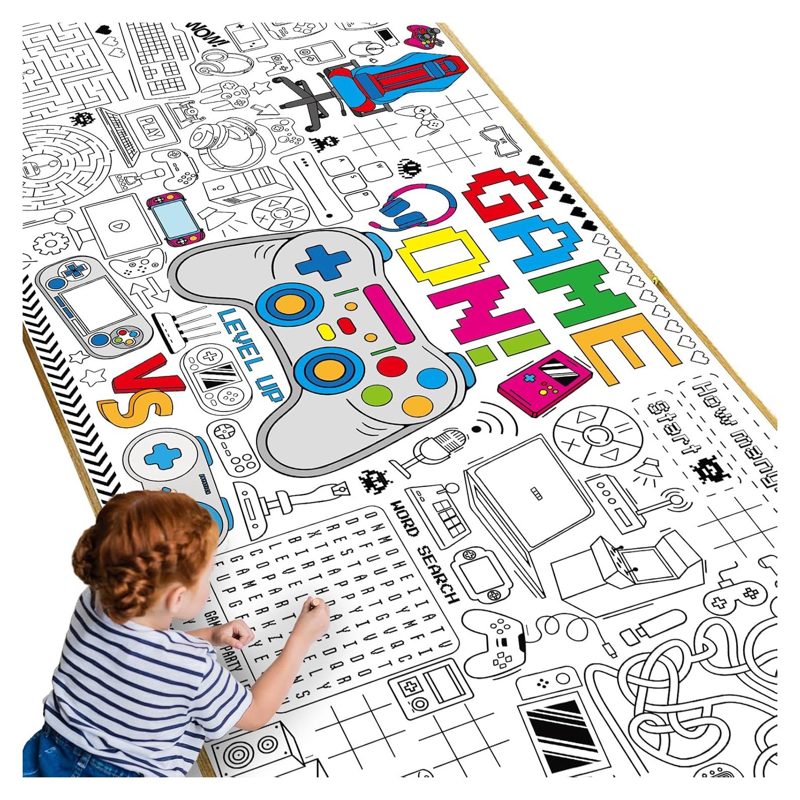 Póster para Colorear Gigante Naozinebi 180x80 cm Videojuegos