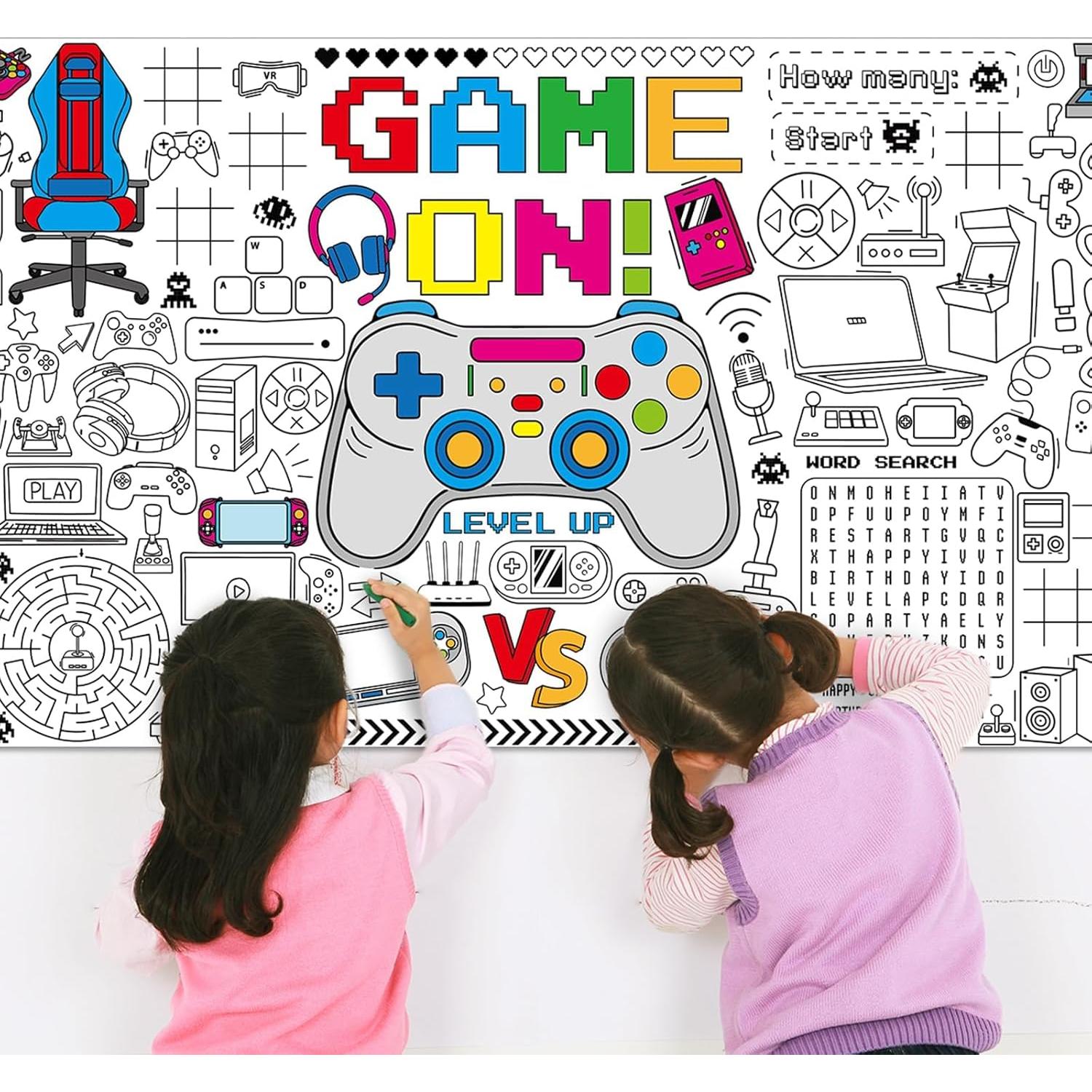 Póster para Colorear Gigante Naozinebi 180x80 cm Videojuegos