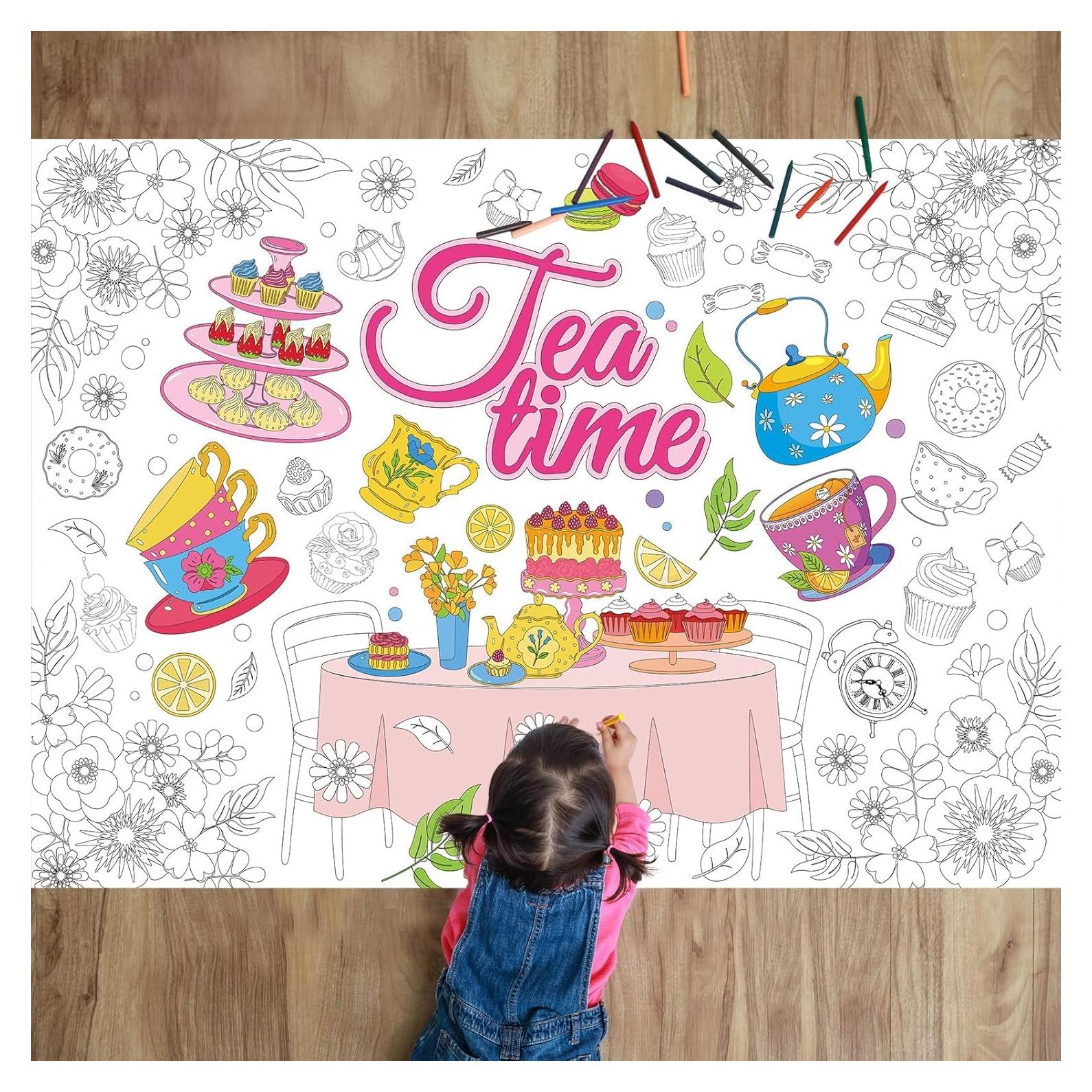 Póster para Colorear Fiesta de Té Naozinebi 110x80 cm