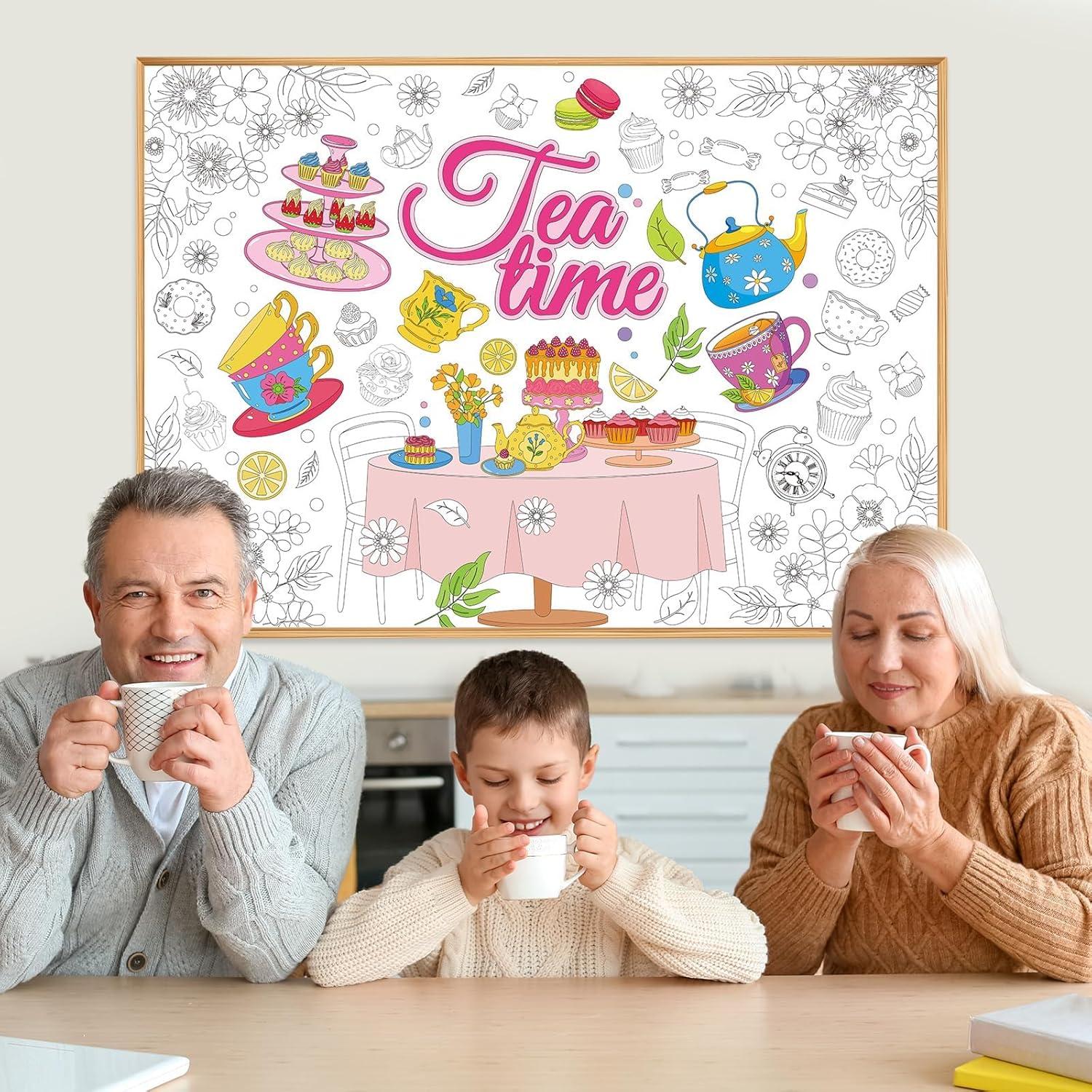 Póster para Colorear Fiesta de Té Naozinebi 110x80 cm