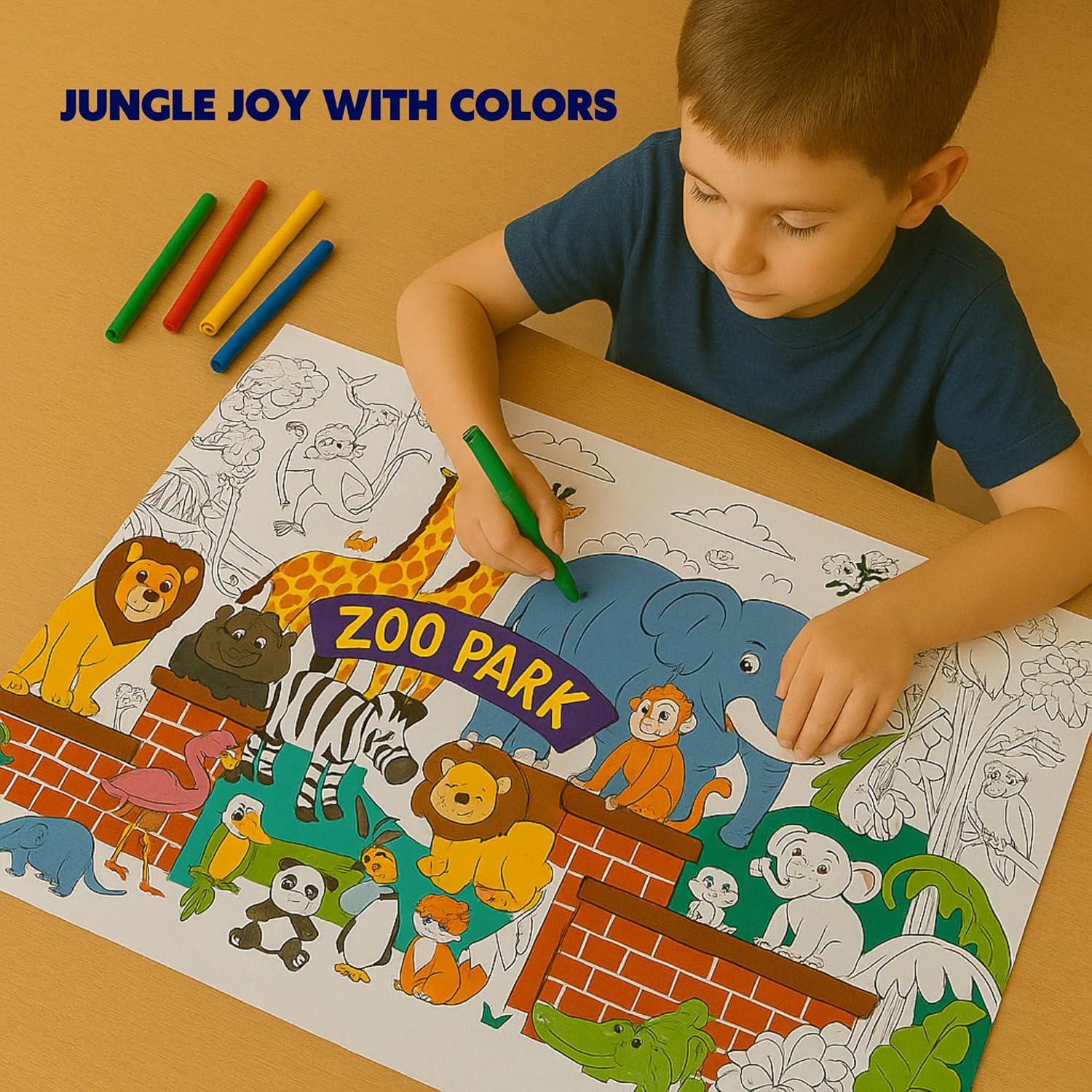 Póster para Colorear Jumbo TGC Reino Animal 90x60 cm Educativo