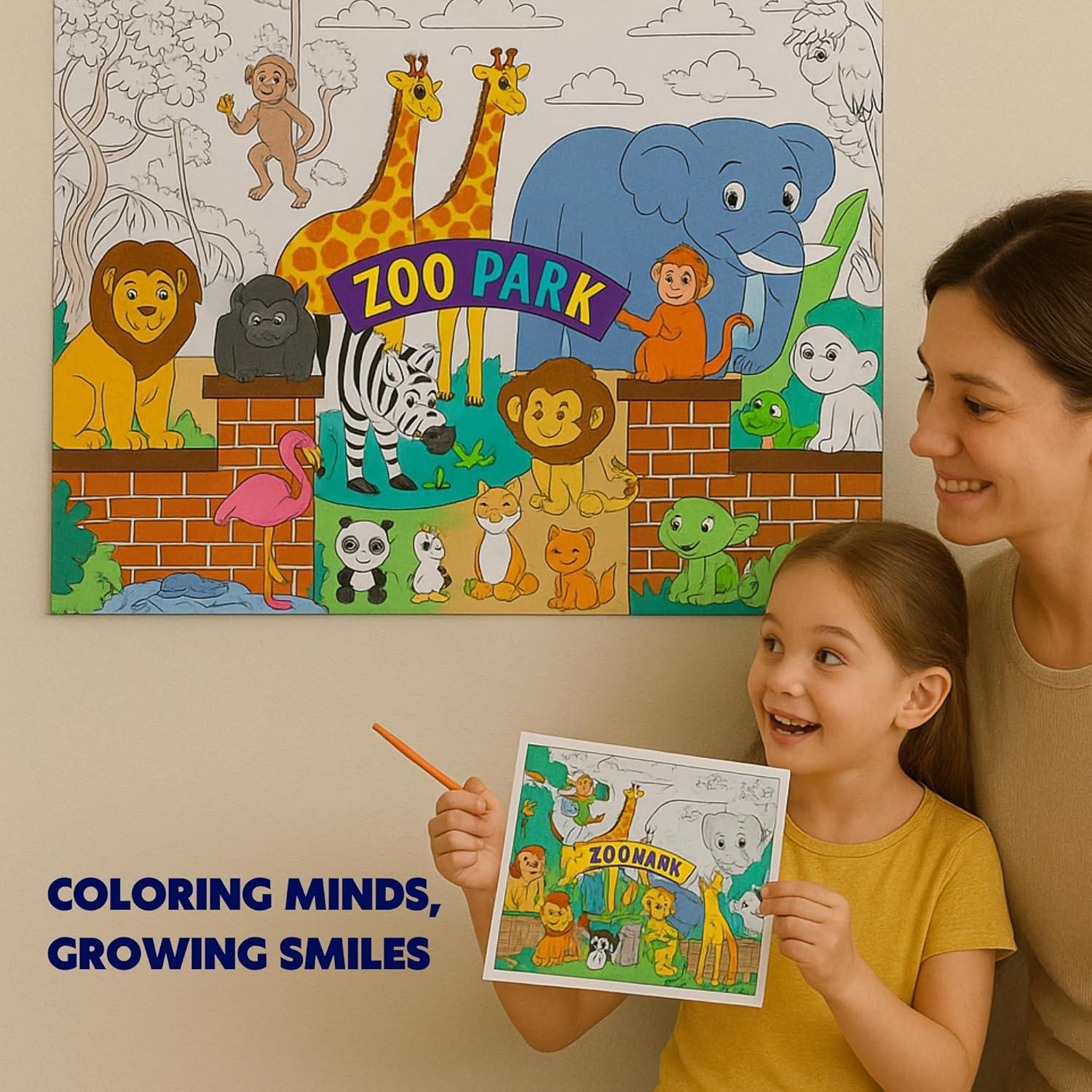 Póster para Colorear Jumbo TGC Reino Animal 90x60 cm Educativo