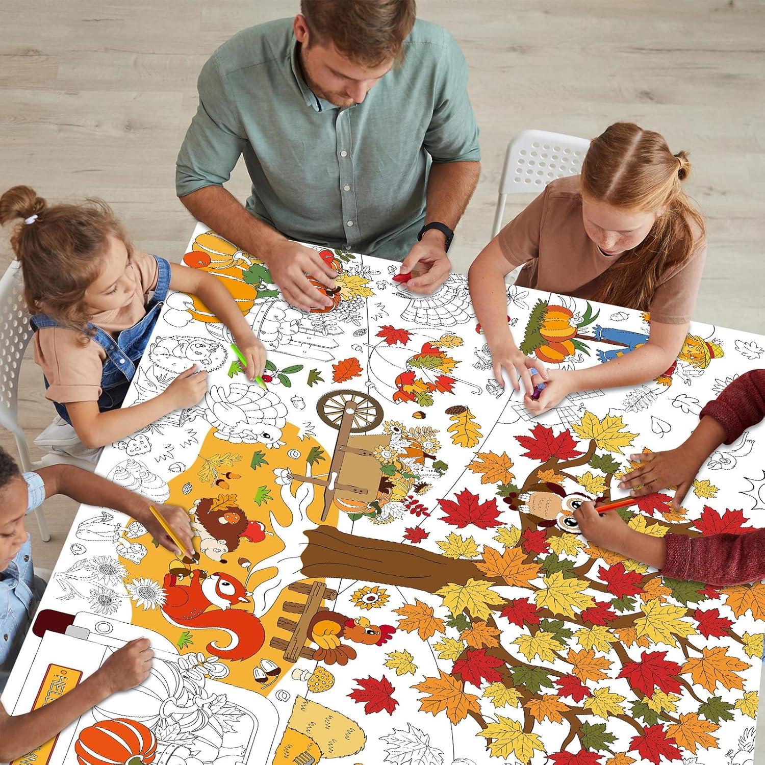 Póster de Colorear Otoño Naozinebi 80x110 cm para Niños