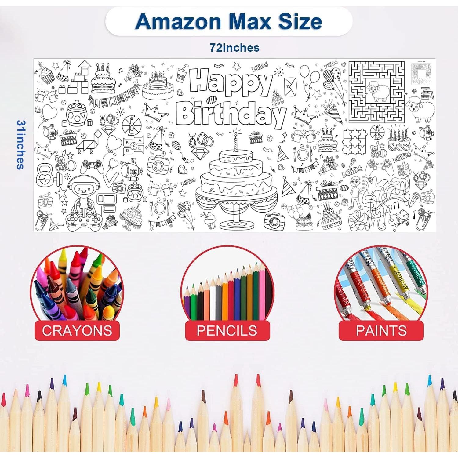 Póster para Colorear Jumbo DIYASY 76 x 183 cm para Cumpleaños