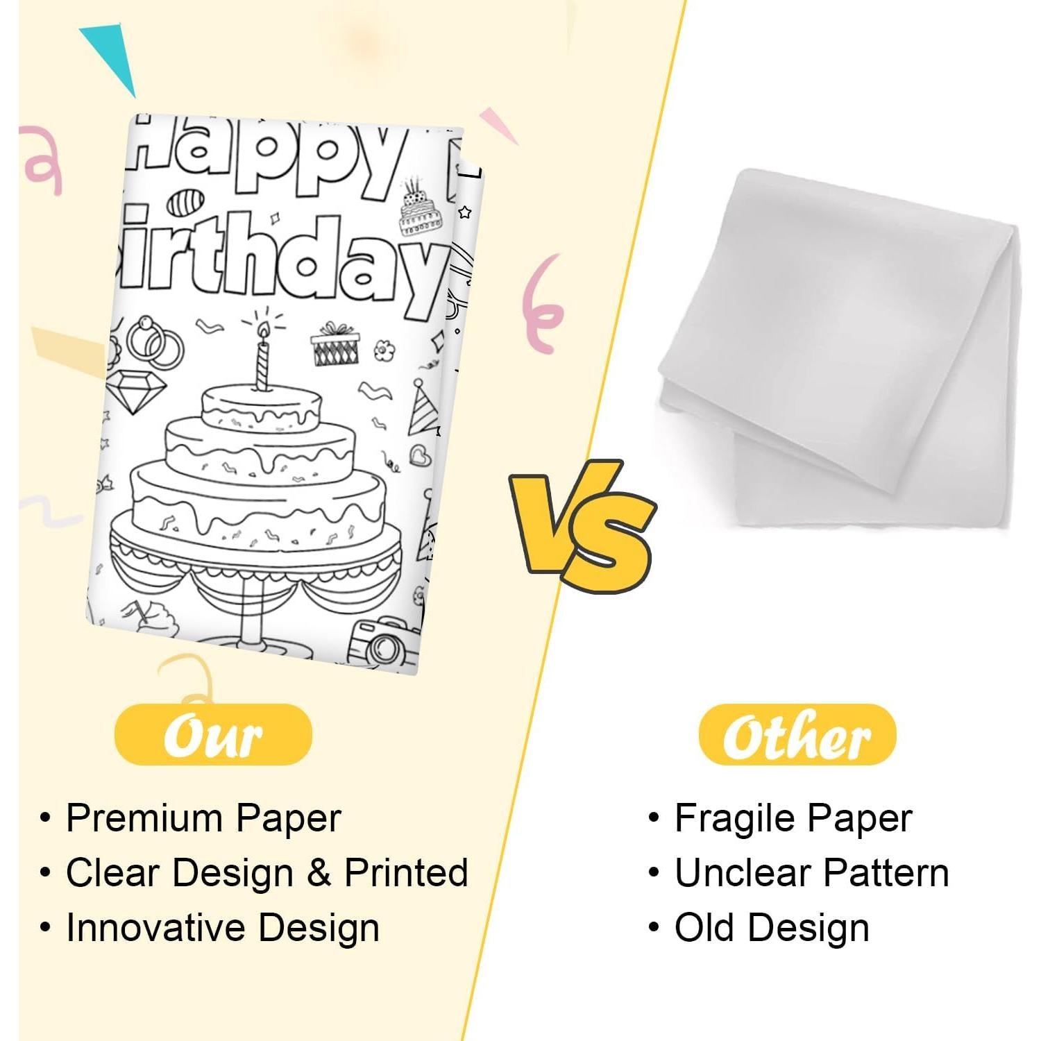 Póster para Colorear Jumbo DIYASY 76 x 183 cm para Cumpleaños