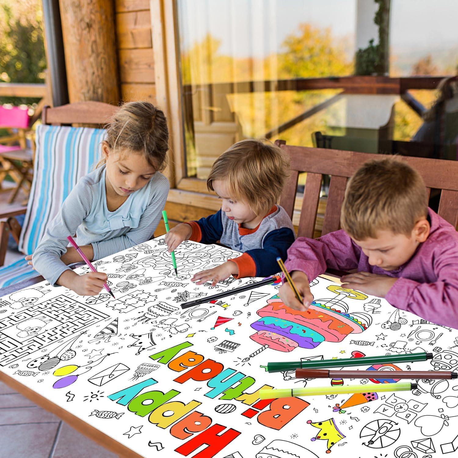 Póster para Colorear Jumbo DIYASY 76 x 183 cm para Cumpleaños