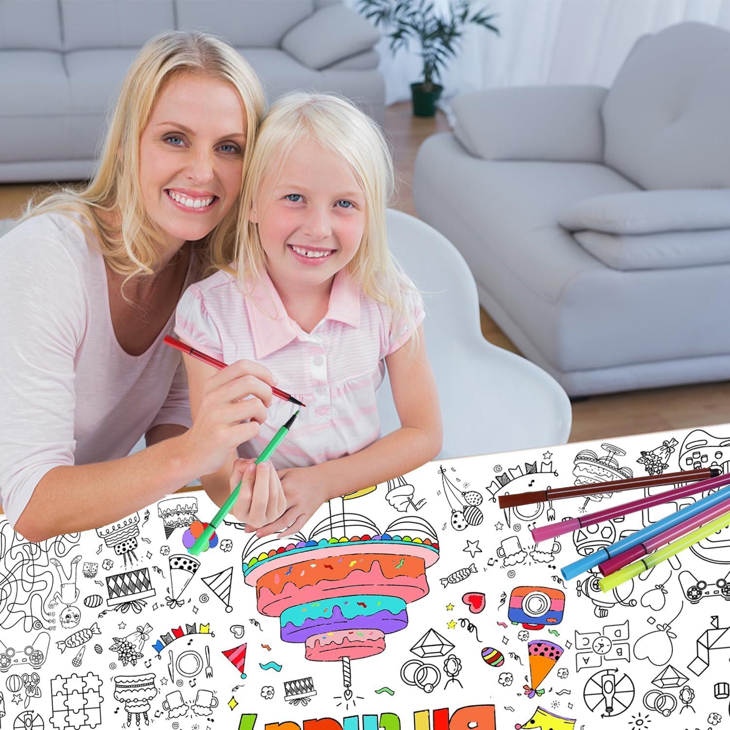 Póster para Colorear Jumbo DIYASY 76 x 183 cm para Cumpleaños