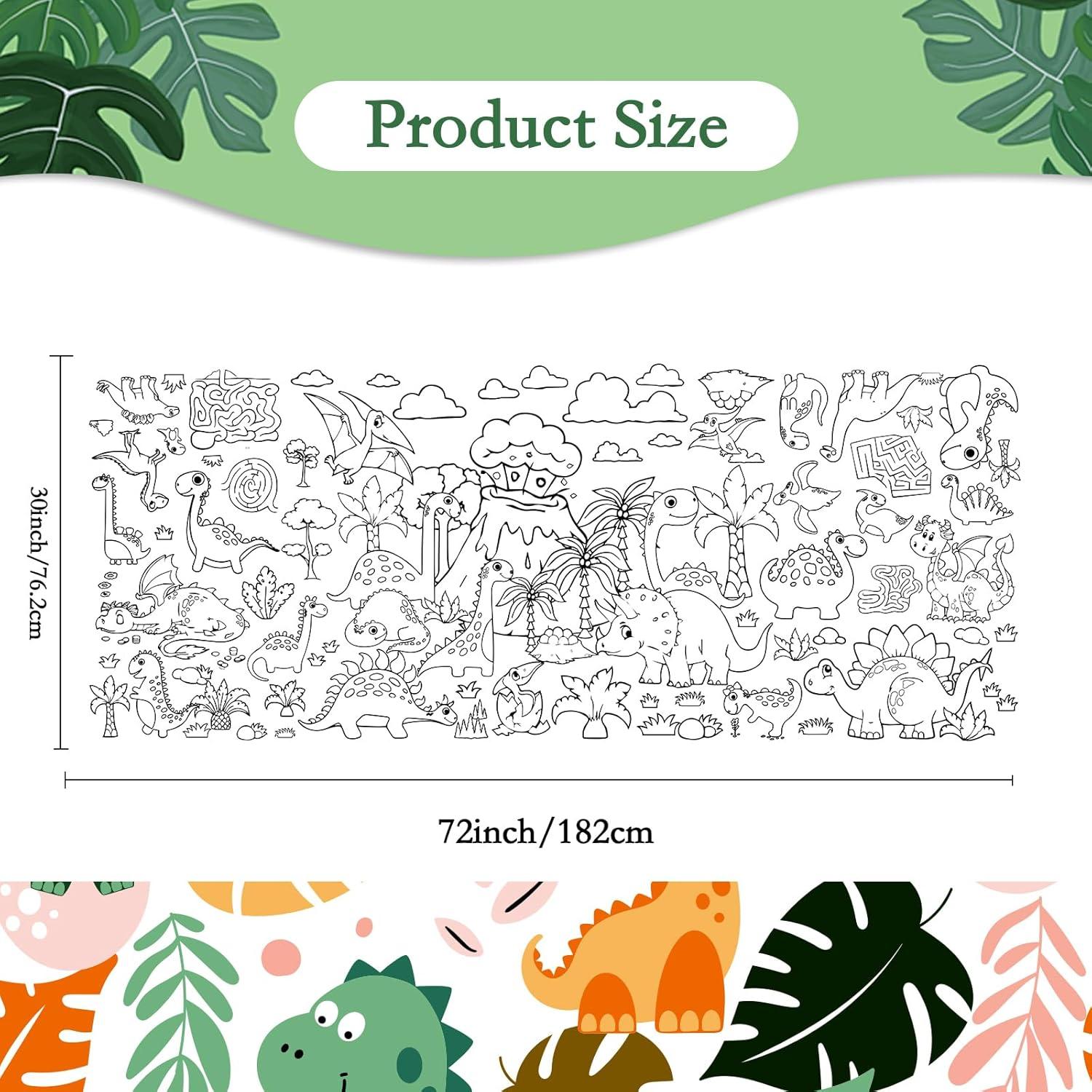 Póster Gigante para Colorear Dinosaurios KFJBPB 76.2x182.9cm