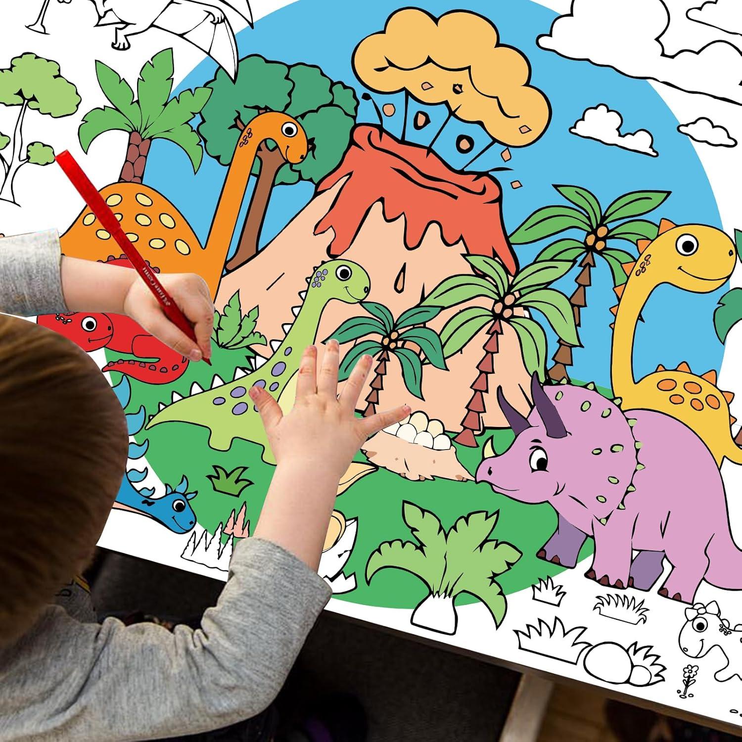 Póster Gigante para Colorear Dinosaurios KFJBPB 76.2x182.9cm