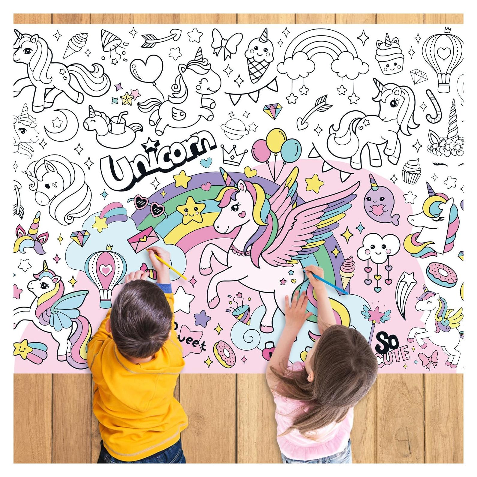 Póster Gigante para Colorear Unicornio K-NMLHL 110x80 cm