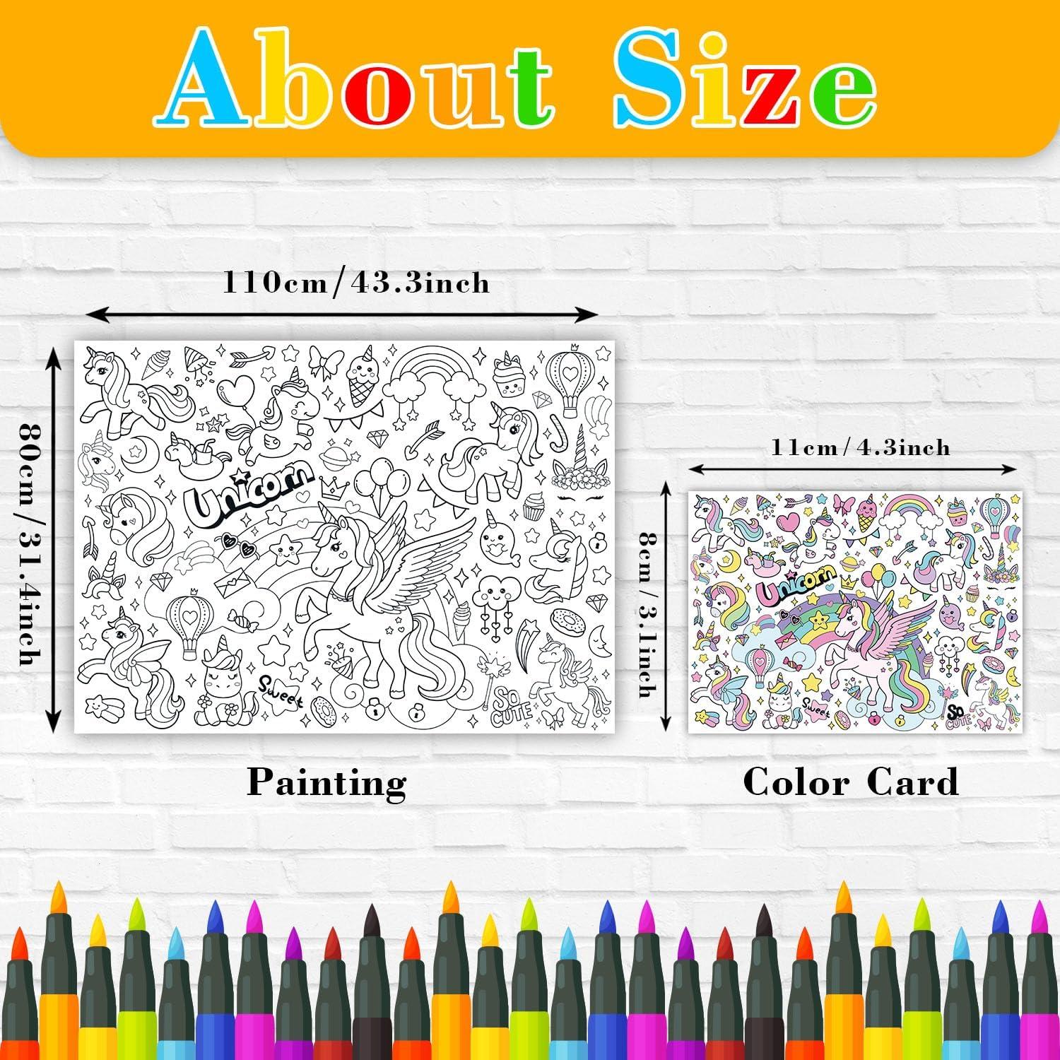 Póster Gigante para Colorear Unicornio K-NMLHL 110x80 cm