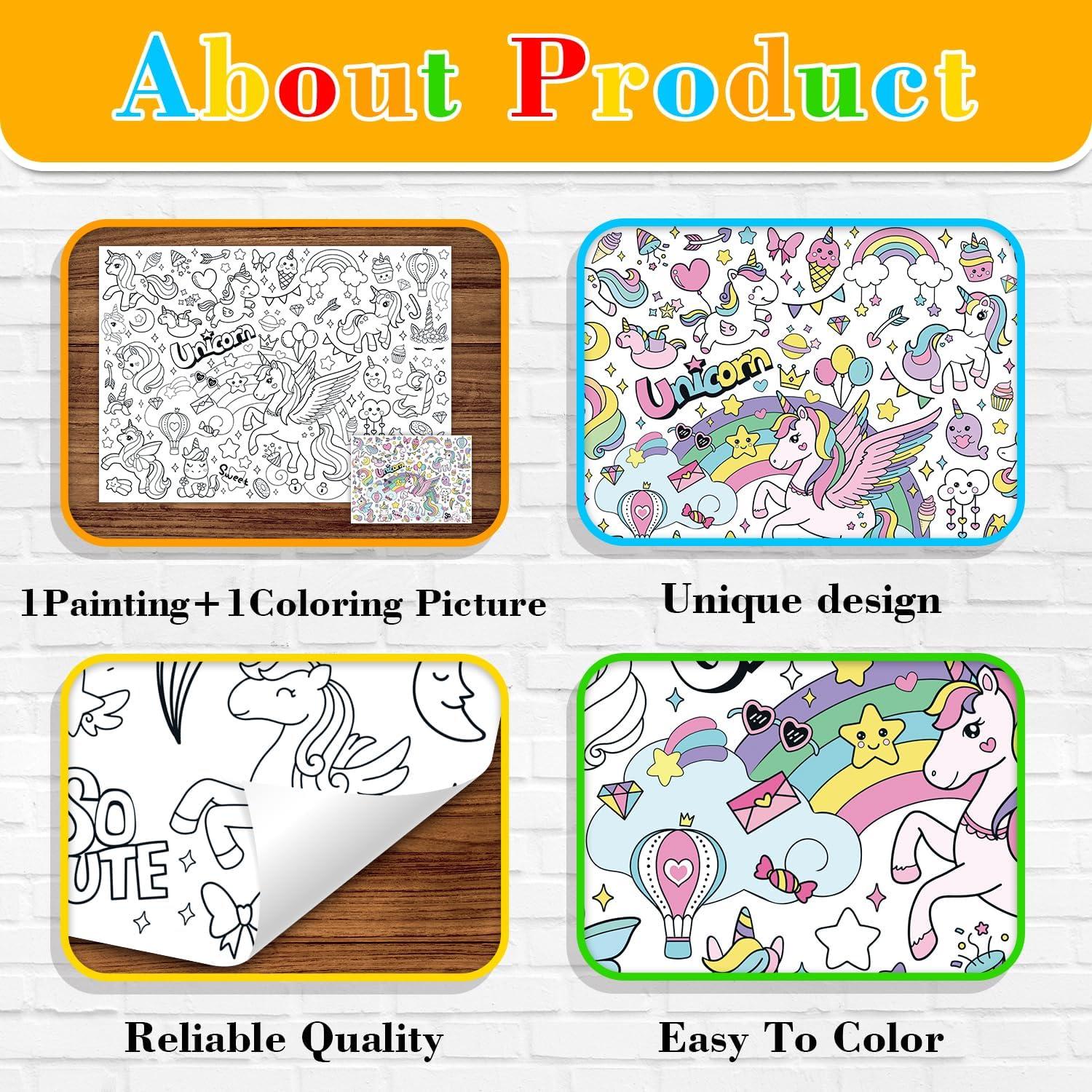 Póster Gigante para Colorear Unicornio K-NMLHL 110x80 cm