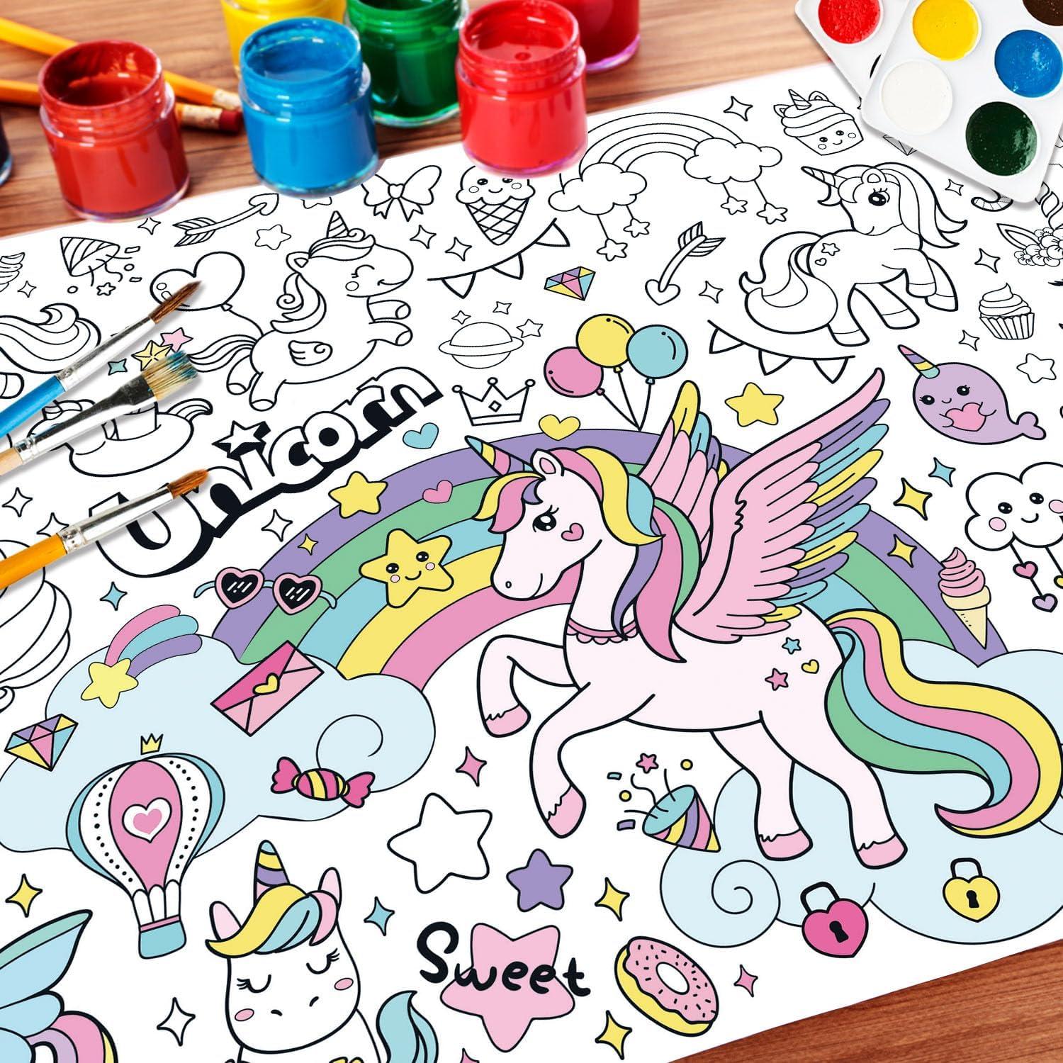 Póster Gigante para Colorear Unicornio K-NMLHL 110x80 cm