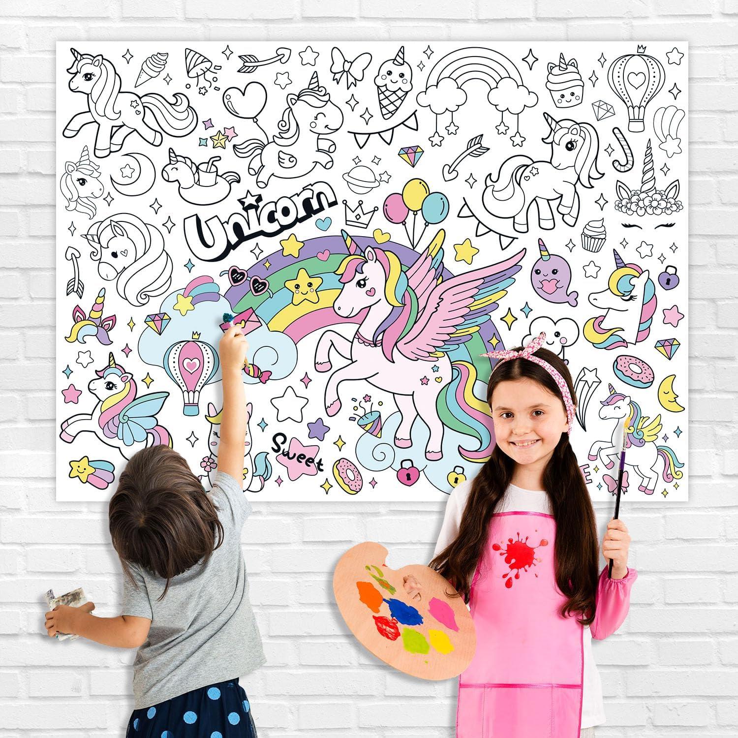 Póster Gigante para Colorear Unicornio K-NMLHL 110x80 cm