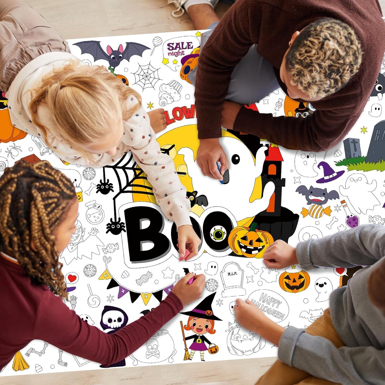 Póster Gigante para Colorear Halloween Boo 80x110cm Naozinebi