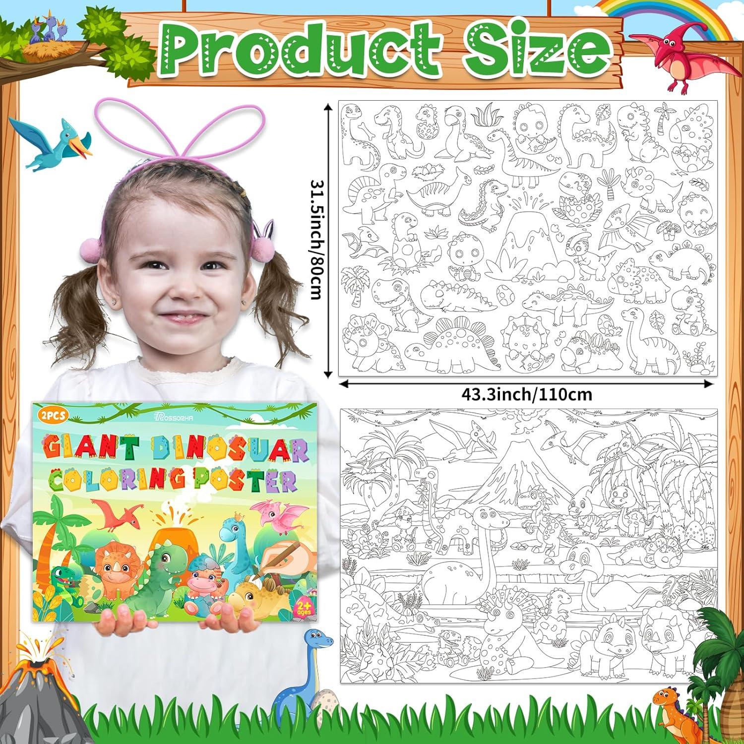 2 Pósters Gigantes para Colorear Dinosaurios Rossorha 110x80 cm