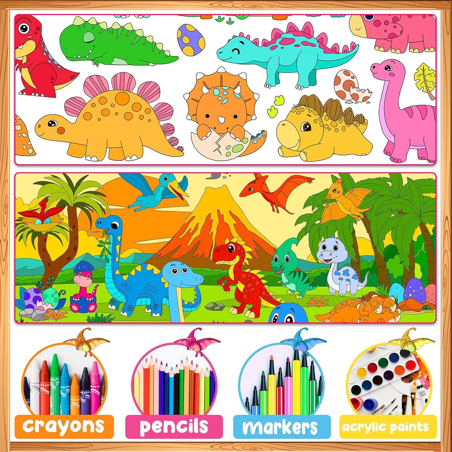 2 Pósters Gigantes para Colorear Dinosaurios Rossorha 110x80 cm