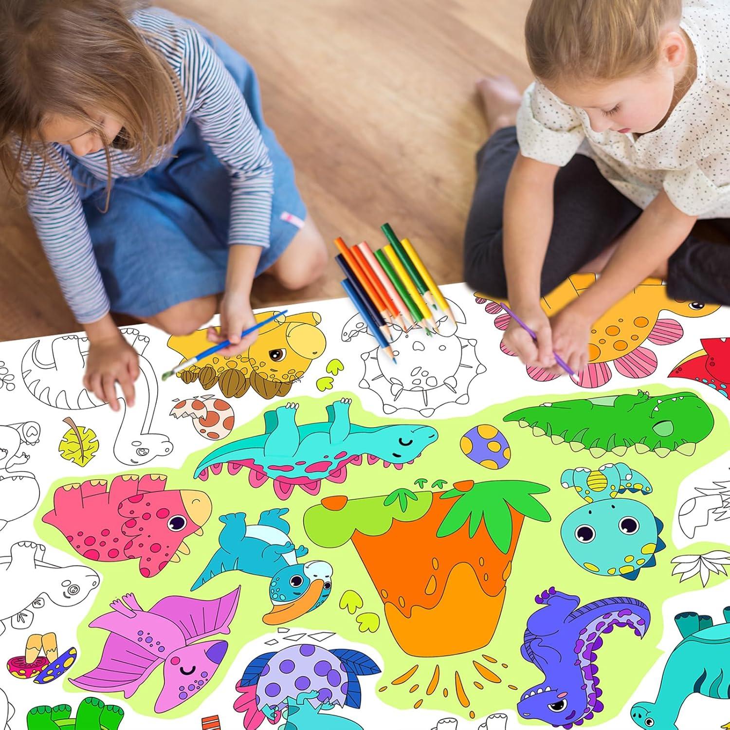 2 Pósters Gigantes para Colorear Dinosaurios Rossorha 110x80 cm