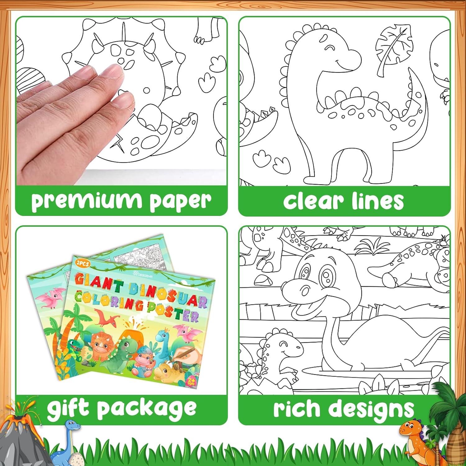 2 Pósters Gigantes para Colorear Dinosaurios Rossorha 110x80 cm